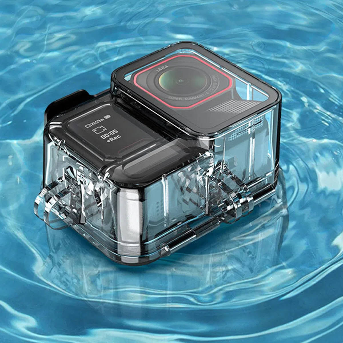 Custodia impermeabile per Insta360 Ace Pro 2, 45M Subacquea Case Non scarica Microfono Copertura, Orizzontale-verticale Custodia protettiva Accessori per Insta360 Ace Pro 2