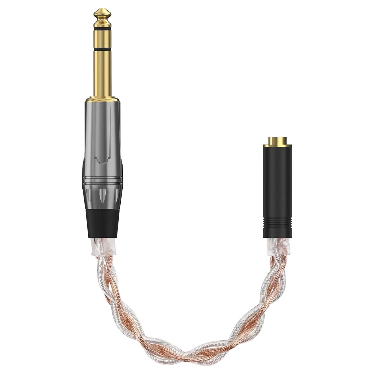 GEEKRIA Cavo adattatore stereo 6,35mm maschio-4,4mm femmina, convertitore audio in rame OCC e argento per cuffie HiFi, amplificatore DAC, 7,5in / 0,6ft