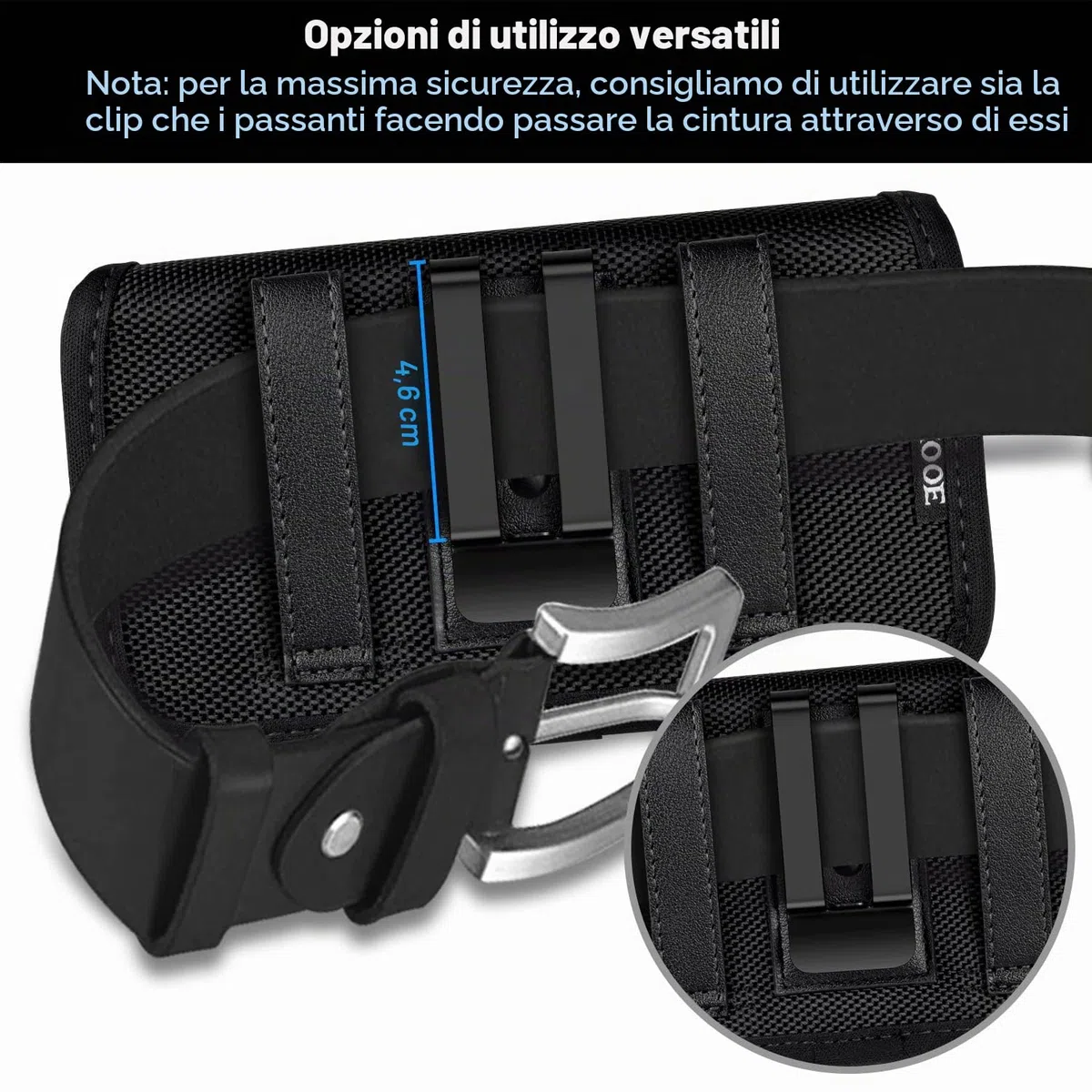 ykooe Custodia Orizzontale con Clip per iPhone 11,12,13,15,14 Pro Max, Cintura Fondina con Slot Carte Magnetica per Samsung Galaxy A14,A54,A53,A34,A52,S23,S22,S21 Ultra, (XL)