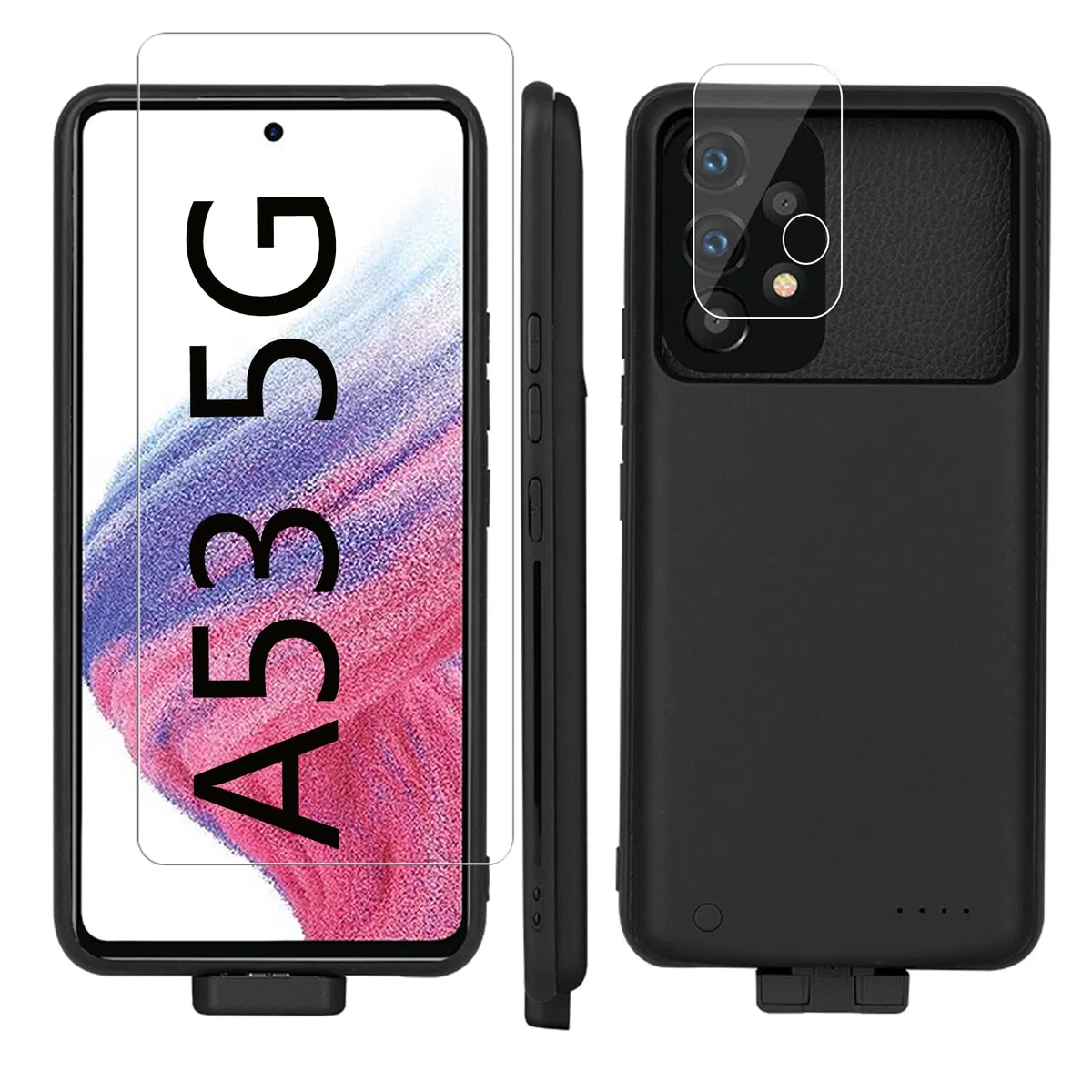 A53 Custodia Batteria per Samsung Galaxy A53 5g, 5000mAh Backup Power Bank Batteria Esterna per Galaxy A53 Custodia di Ricarica Portatile Caricatore con A53 5g Protezione Dello Schermo Fotocamera