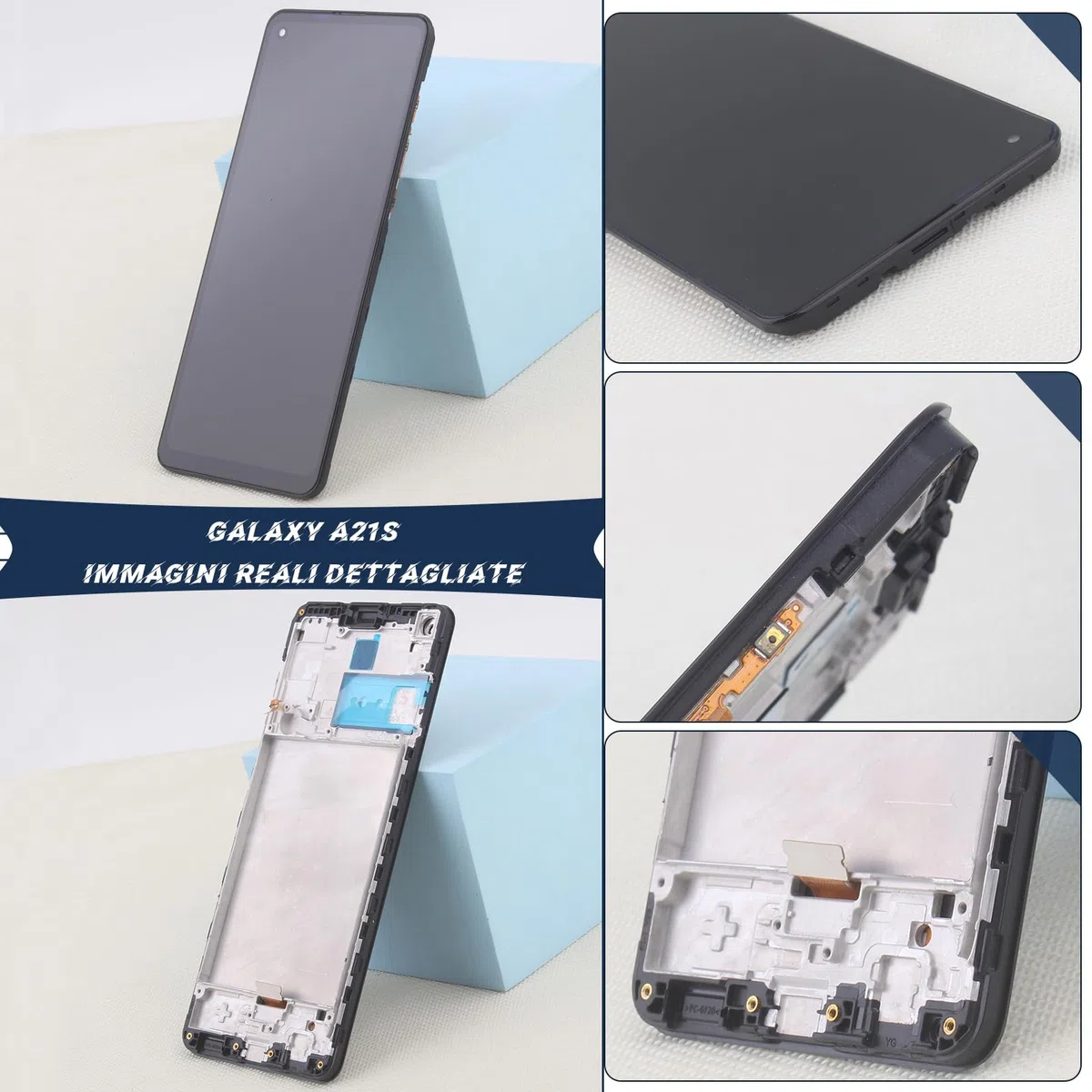 RongZy LCD Schermo per Samsung Galaxy A21s A217F di Ricambio Display Touch Screen Digitizer Parti di Riparazione per Galaxy A21s LCD Display con Strumenti(6.5",Nero con Cornice)