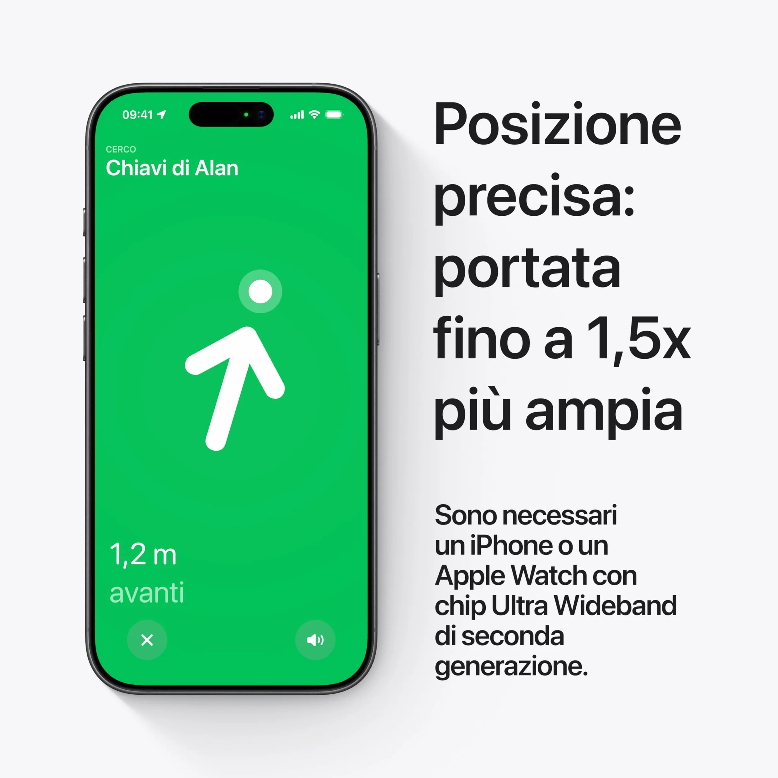 Apple AirTag (seconda generazione): utile per localizzare portachiavi, portafogli e molto altro; funziona emettendo un suono; si configura con un semplice tap da iPhone o iPad