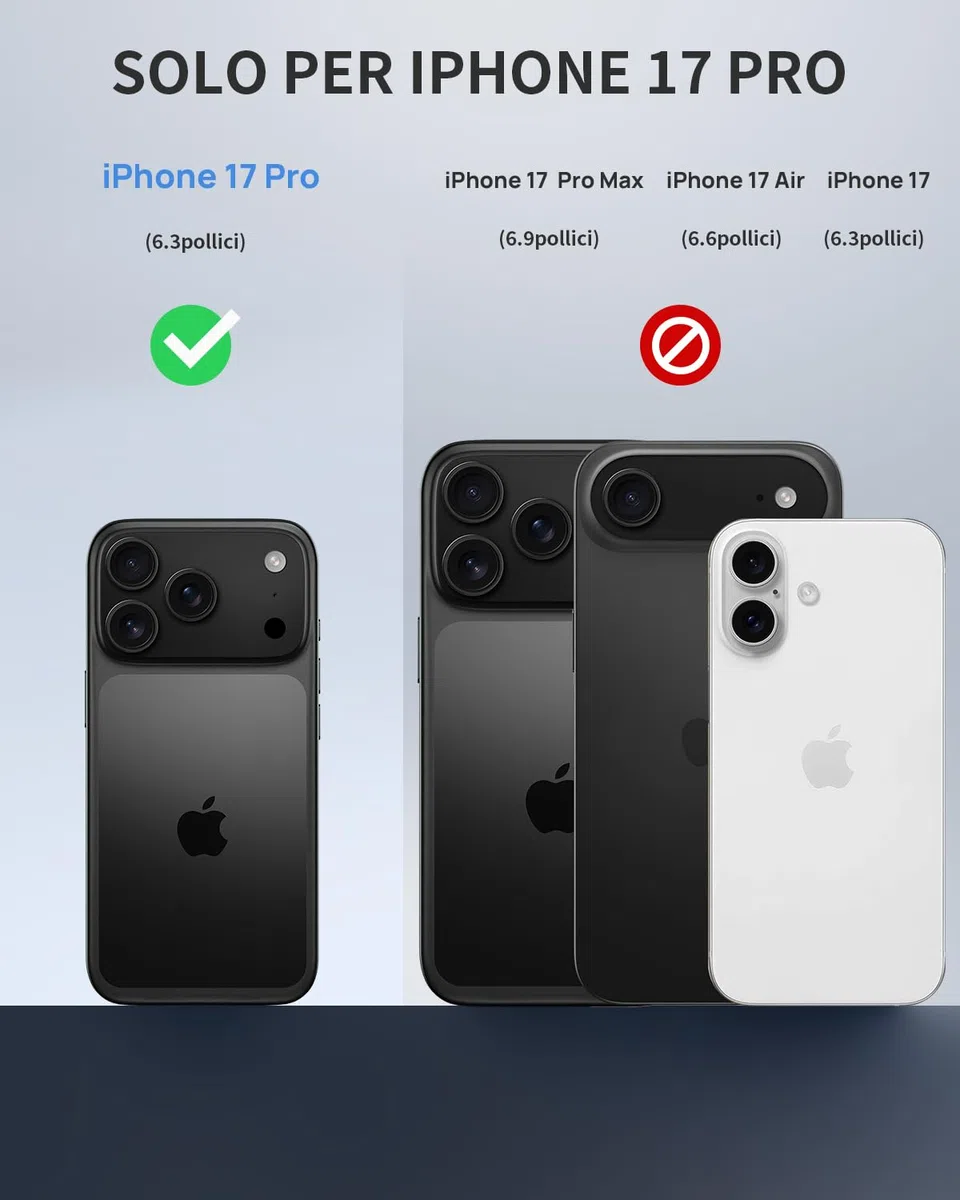 Lanhiem Cover per iPhone 17 Pro Impermeabile – Antiurto [Compatibile con MagSafe] Infrangibile 360 Subacquea Integrata IP68 Waterproof Chantier Antipolvere per iPhone 17 Pro,Blu