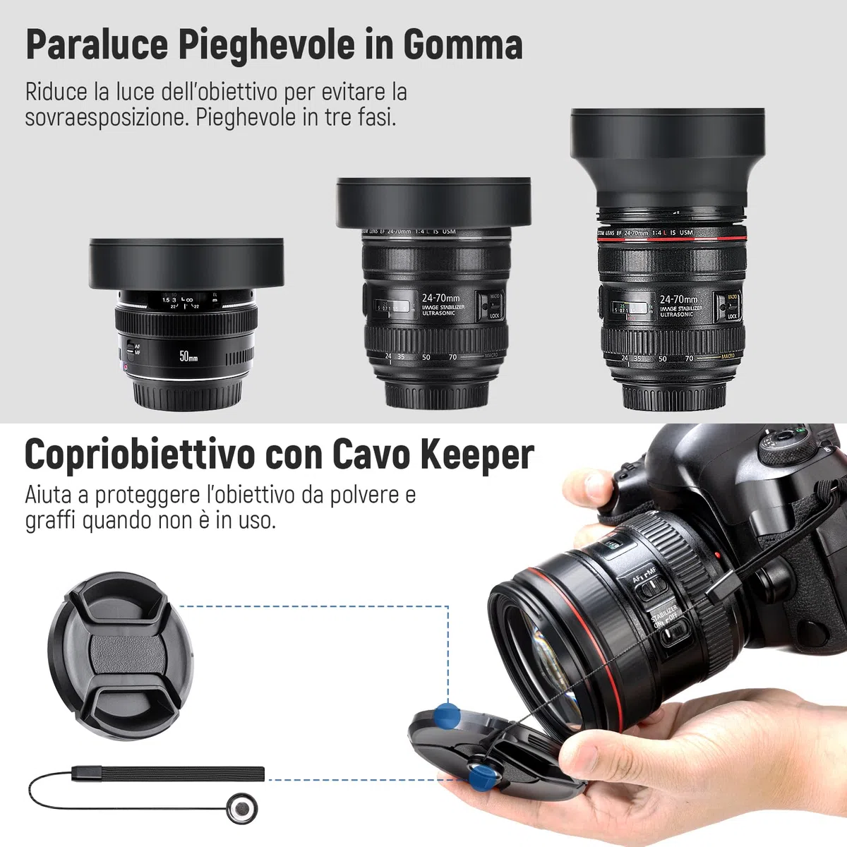 NEEWER Kit di Filtro per Obiettivo da 43mm: UV, CPL, FLD, ND2, ND4, ND8, Paraluce e Copriobiettivo Compatibile con Canon Nikon Sony Panasonic Fotocamere DSLR con Obiettivo da 43mm