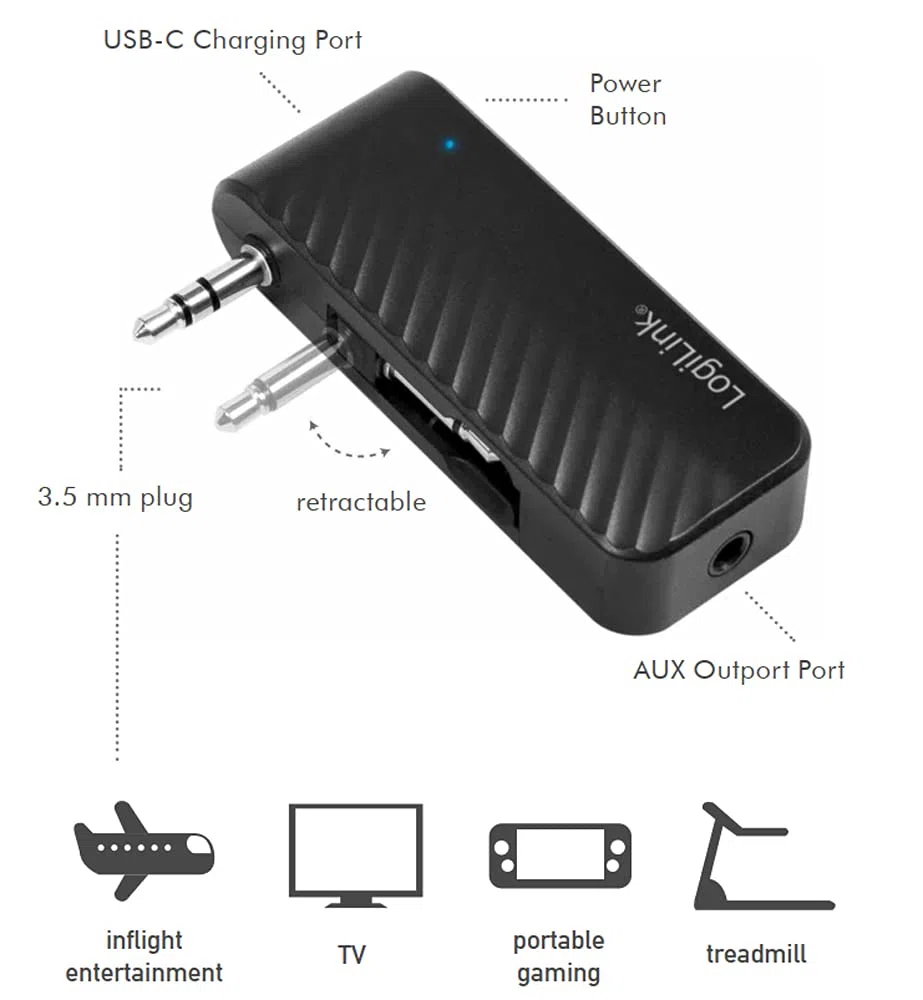 Logilink ZUB Bluetooth 5.1 Audio Transmitter Black