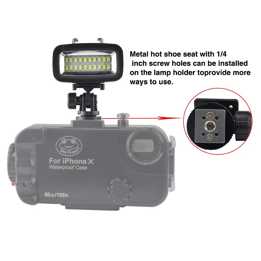 Sea frogs sl-100 700LM Diving video fill-In luce lampada a LED impermeabile 40 m 1900 mAh batteria ricaricabile integrata con diffusore per GoPro SJCAM Xiaomi Yi sport Action Camera