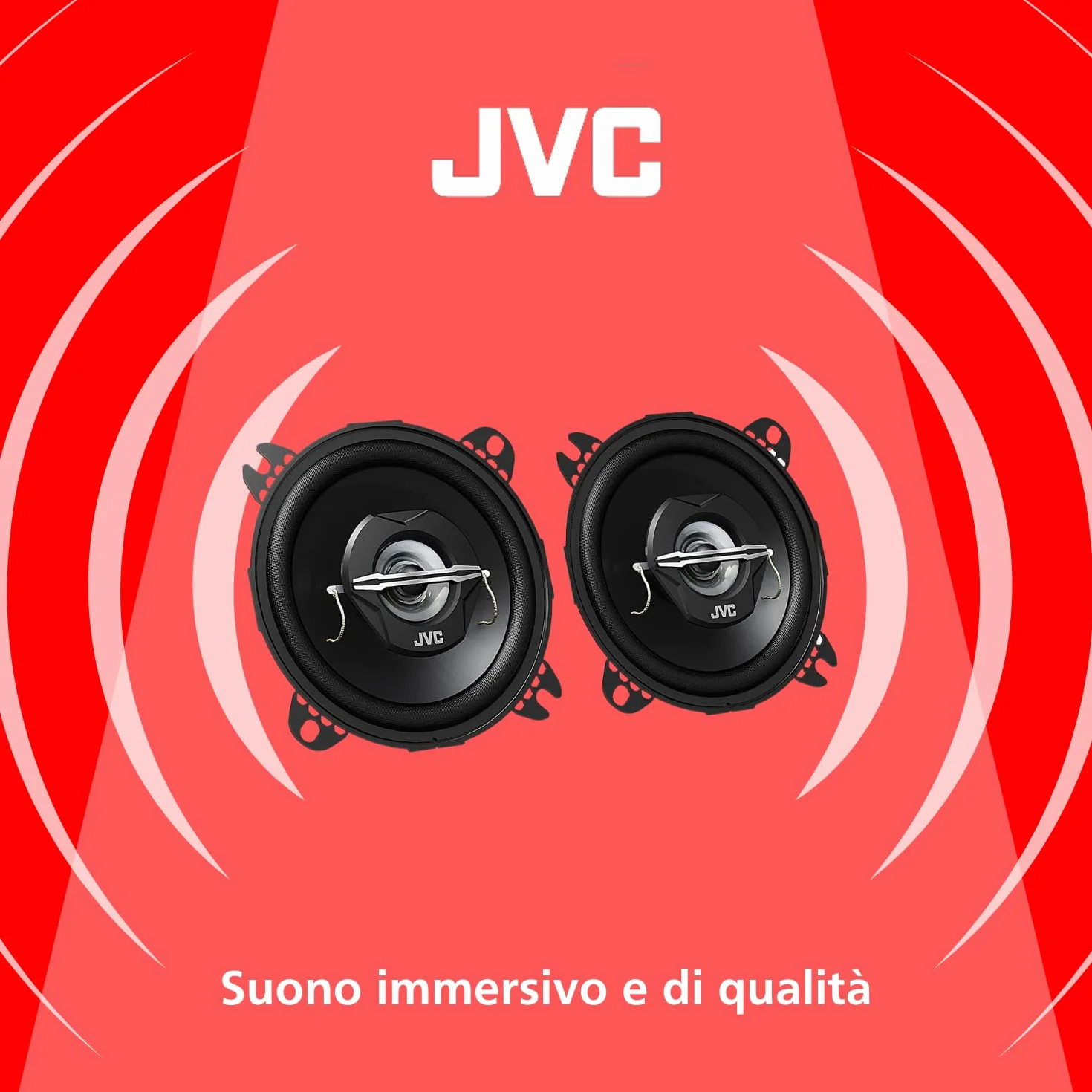 JVC CS-J420X Altoparlanti Coassiali 10cm 210W Woofer Mica Ferrite 45-22000Hz Nero