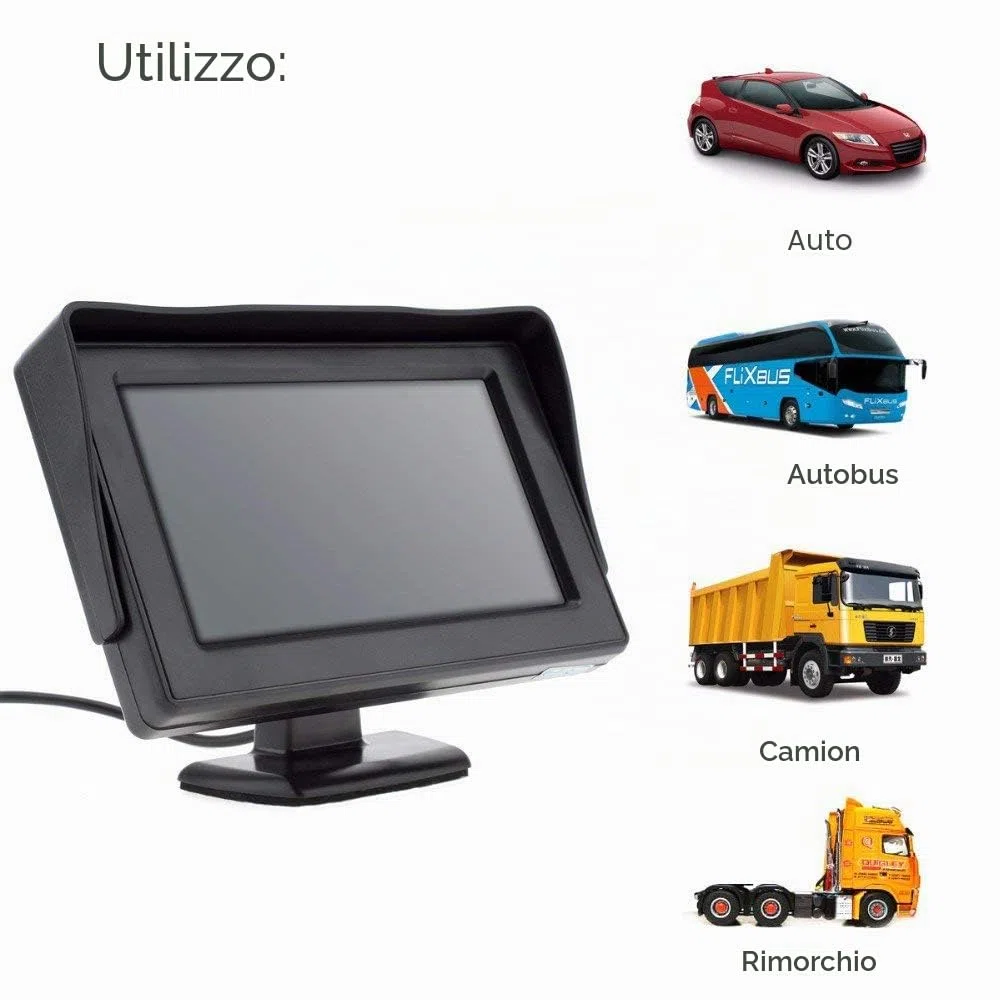 4.3 pollici LCD schermo telecamera posteriore posteriore impermeabile telecamera posteriore con monitor per auto SUV camion