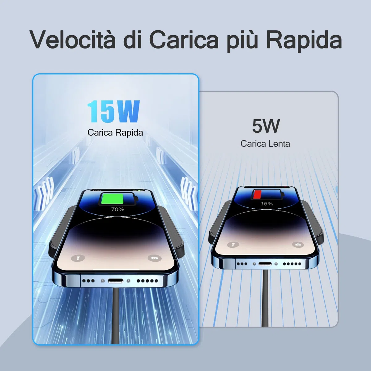 AGPTEK 15W Caricatore Wireless Veloce Qi Rapida, Caricabatterie Wireless per iPhone 15/14/13/12/11/X/XS/8P, AirPods, Galaxy S24/23/S22, Pixel, Huawei, Xiaomi (Pelle Nera)