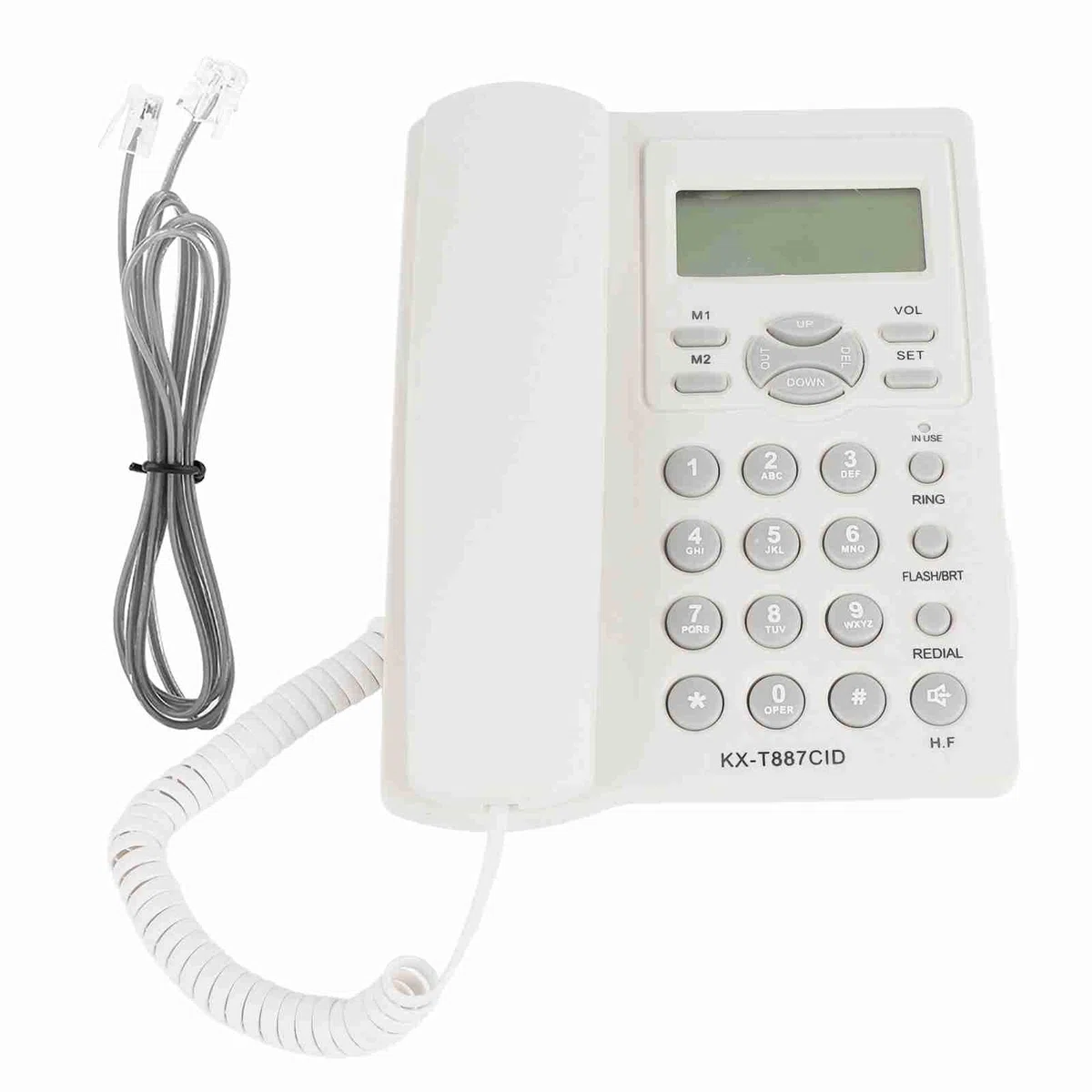 Telefono a Cavo con Segreteria Telefonica, Telefono Audio con Listener di Altoparlanti Allarme 3 Gruppi per Case per Uffici (WHITE)