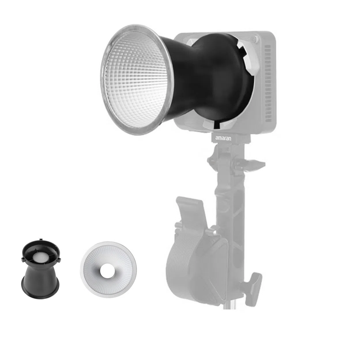 Riflettore mini Amaran compatto da 14,5 cm (5,71 pollici) con attacco Bowens progettato per Amaran Ray 60c e 120c