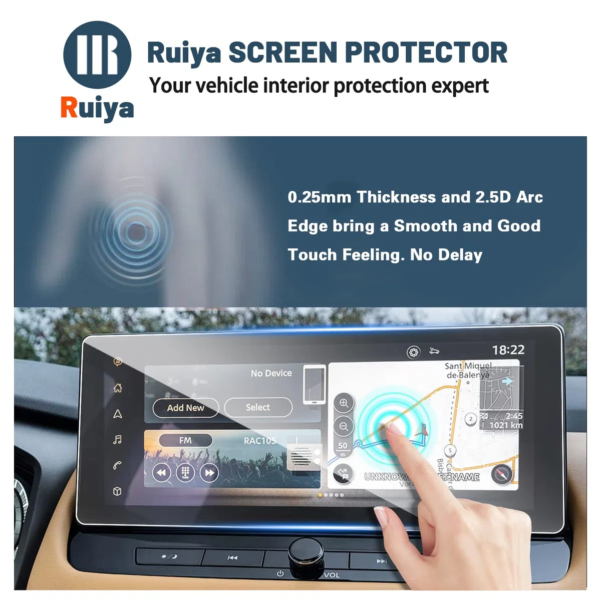 Ruiya Compatibile con Nissan X-Trail T33 | Qashqai J12 e-Power 2022-2025 2026 12,3" Pellicola Protettiva per Navigatore, Protettiva per Display GPS Proteggi Schermo X-Trail Accessori 9H Antigraffio
