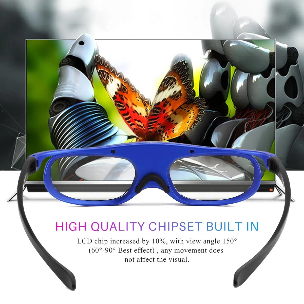 Occhiali 3D ONEVER Ricaricabili Occhiali 3D per tutti i proiettori DLP Link 3D Ricaricabili Compatibile con Acer ViewSonic BenQ Optoma Viewsonic DLP Proiettore