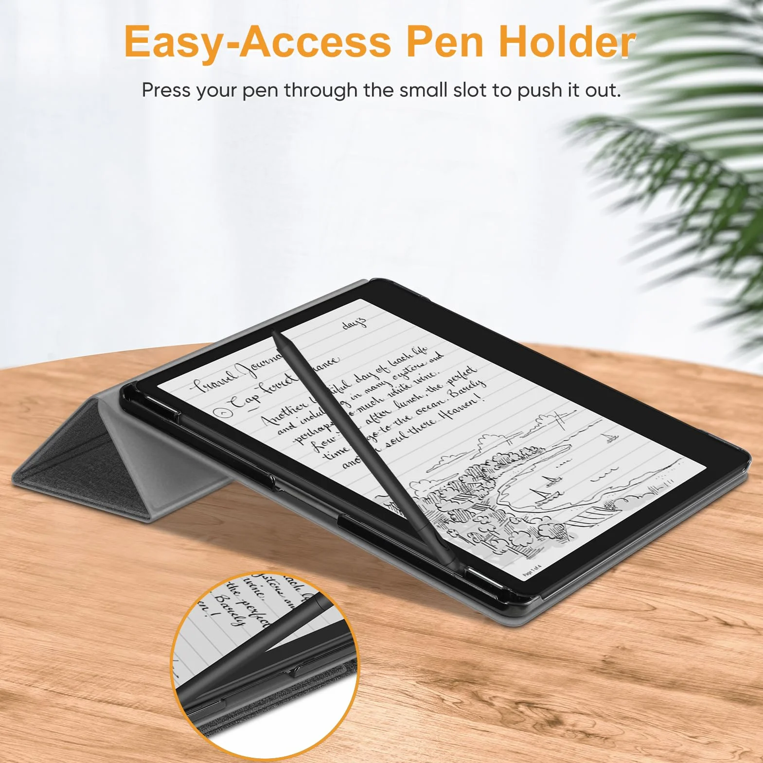 FINTIE Stand Custodia per Kindle Scribe 10,2 Pollici (Modello 2024/2022) con Portapenna - Sottile Leggero Cover Protettiva Case con Auto Sveglia/Sonno per Kindle Scribe 2024, Grigio