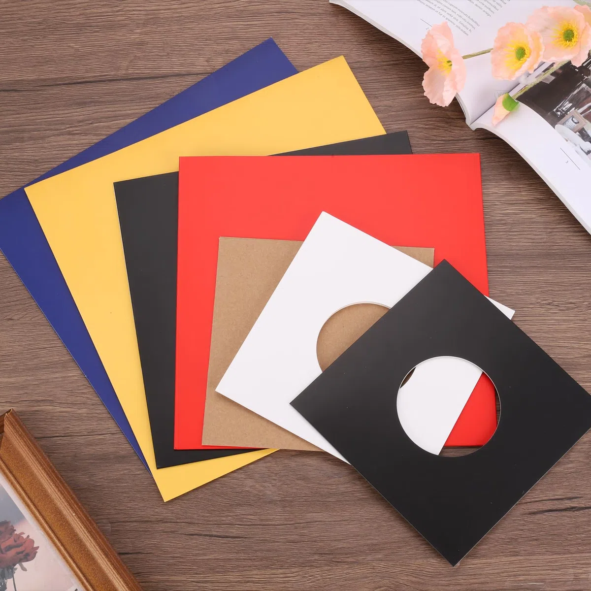 QUARKZMAN 10 Pz 7" Buste per Vinili in Vinile, Buste Esterne in Carta Kraft Protettive per Album Vinili per Conservare Collezioni di Vinili, Rosse