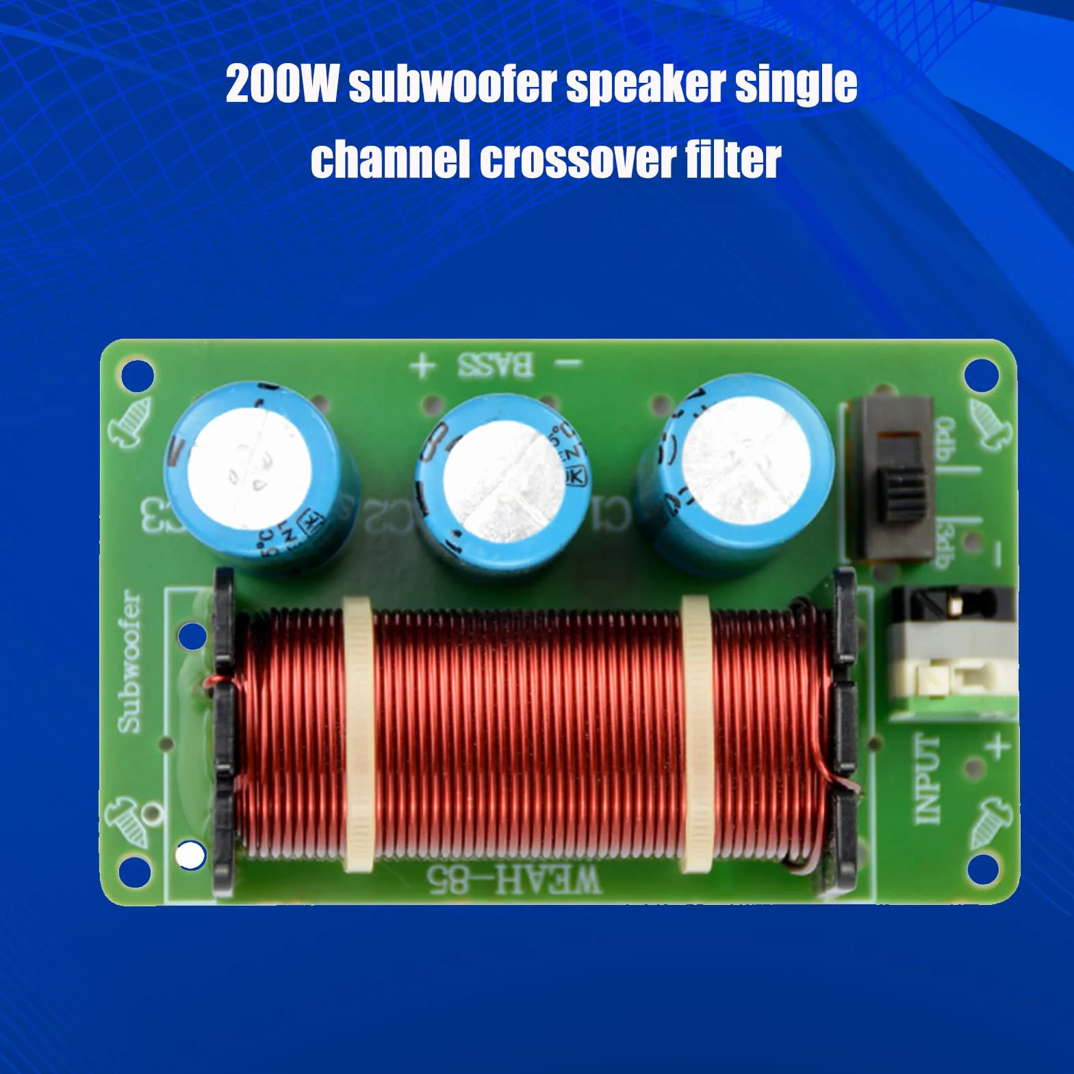 BuyWeek Filtri Crossover Audio Filtro Crossover per Altoparlanti, Subwoofer per Bassi da 200W 40Hz-400Hz a Canale Singolo