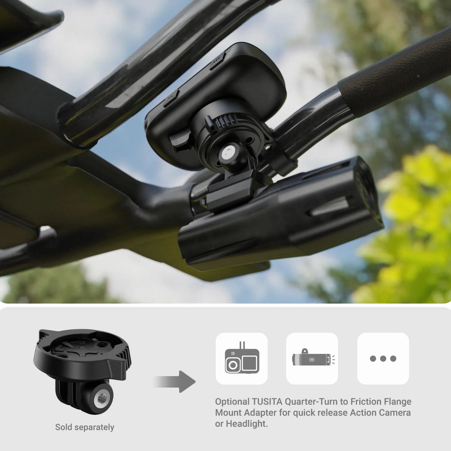 TUSITA Time TrialTri Supporto per Manubrio Compatibile con Garmin Edge GPS Computer per Bici