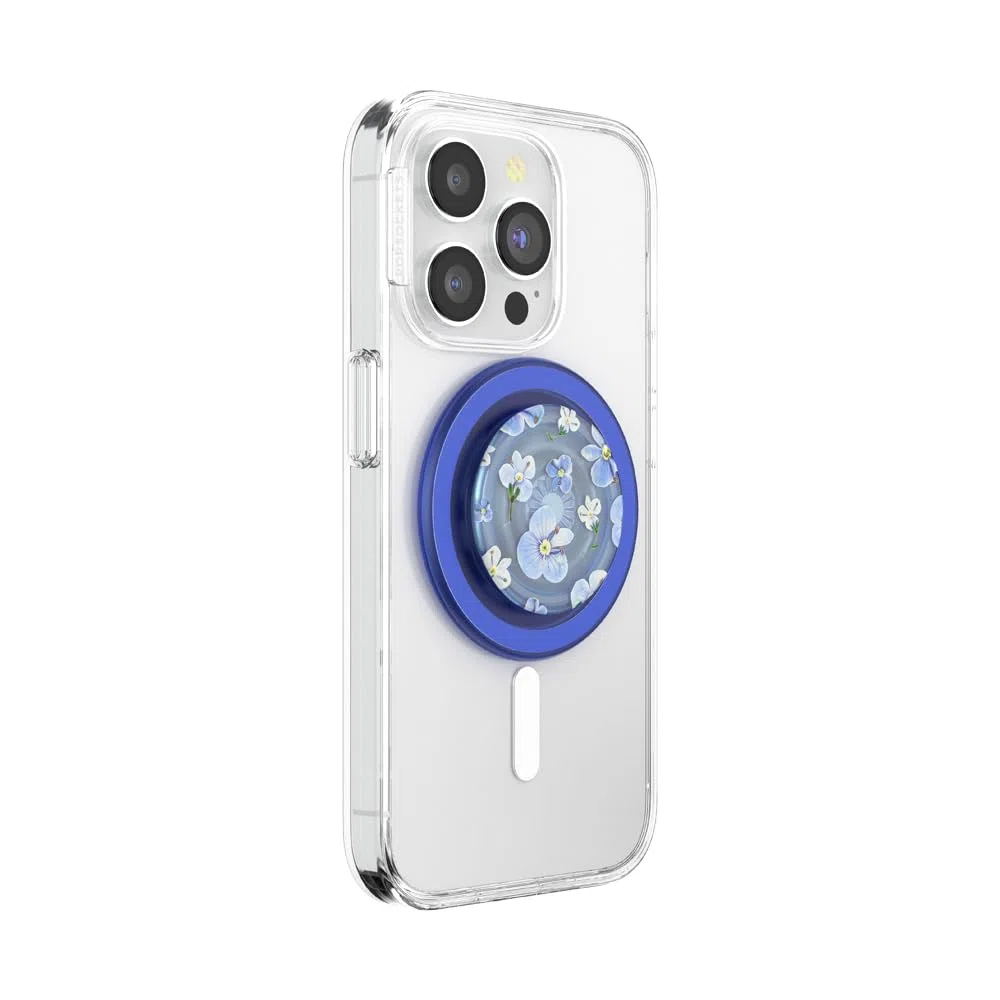 PopSockets Impugnatura rotonda compatibile con MagSafe, anello adattatore incluso, supporto per telefono, compatibile con ricarica wireless - Blue Fields