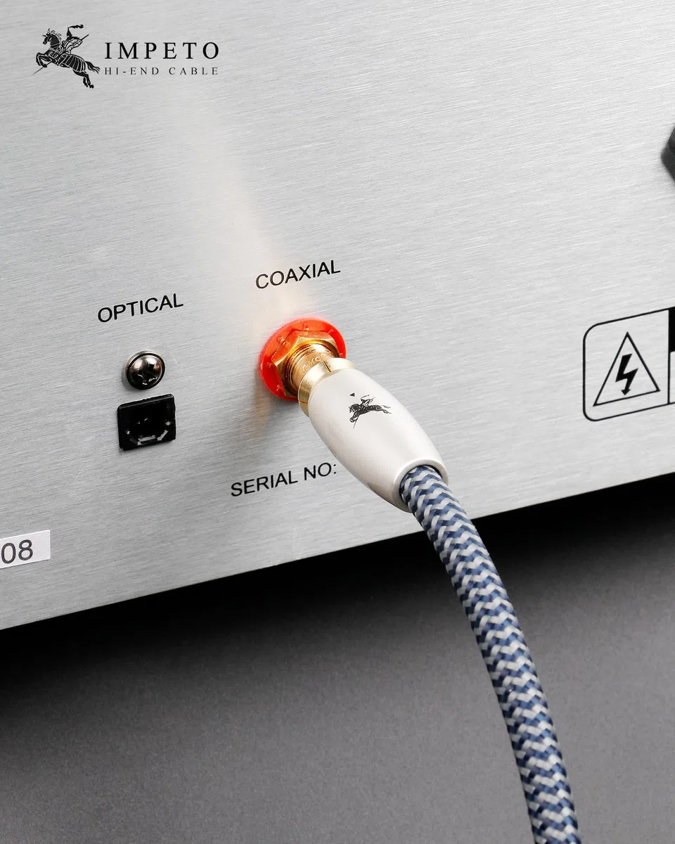 Impeto Cavo Subwoofer Cavo Coassiale Audio per Subwoofer Cable RCA Audio Alta Qualità audiofila, placcato oro con soundbar subwoofer HiFi Home Theater HDTV Box Amplificatore ricevitore - 1m