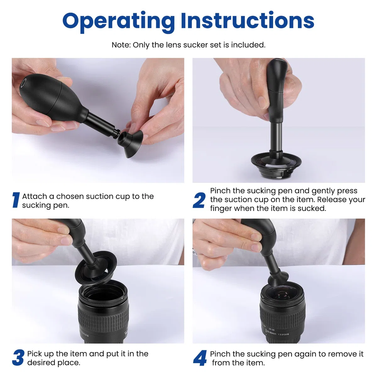 NEEWER 8-in-1 Kit di Penna a Vuoto Aspirante con 7 Ventose Intercambiabili, per Presa Posizionamento Pulizia di Circuiti Integrati e Lenti, per Riparazione di Orologi Componenti Elettronici ecc.