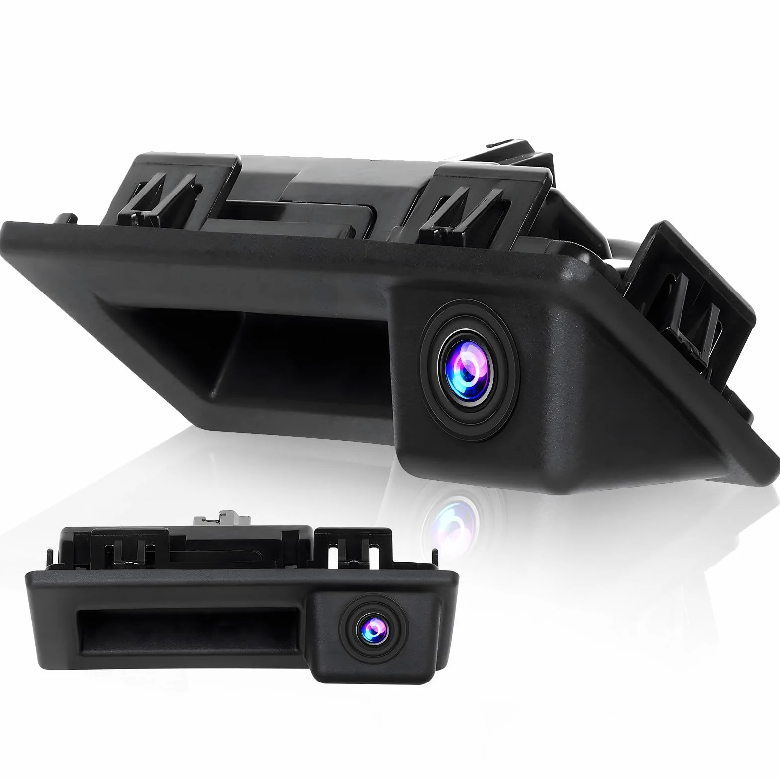 Hikity Retrocamera AHD 1080P per VW Touran Passat Touareg Tiguan Retrocamera Auto 170° Grandangolo Telecamera Posteriore per Auto con Cavo Video 6M + Cavo Alimentazione 1,5 M