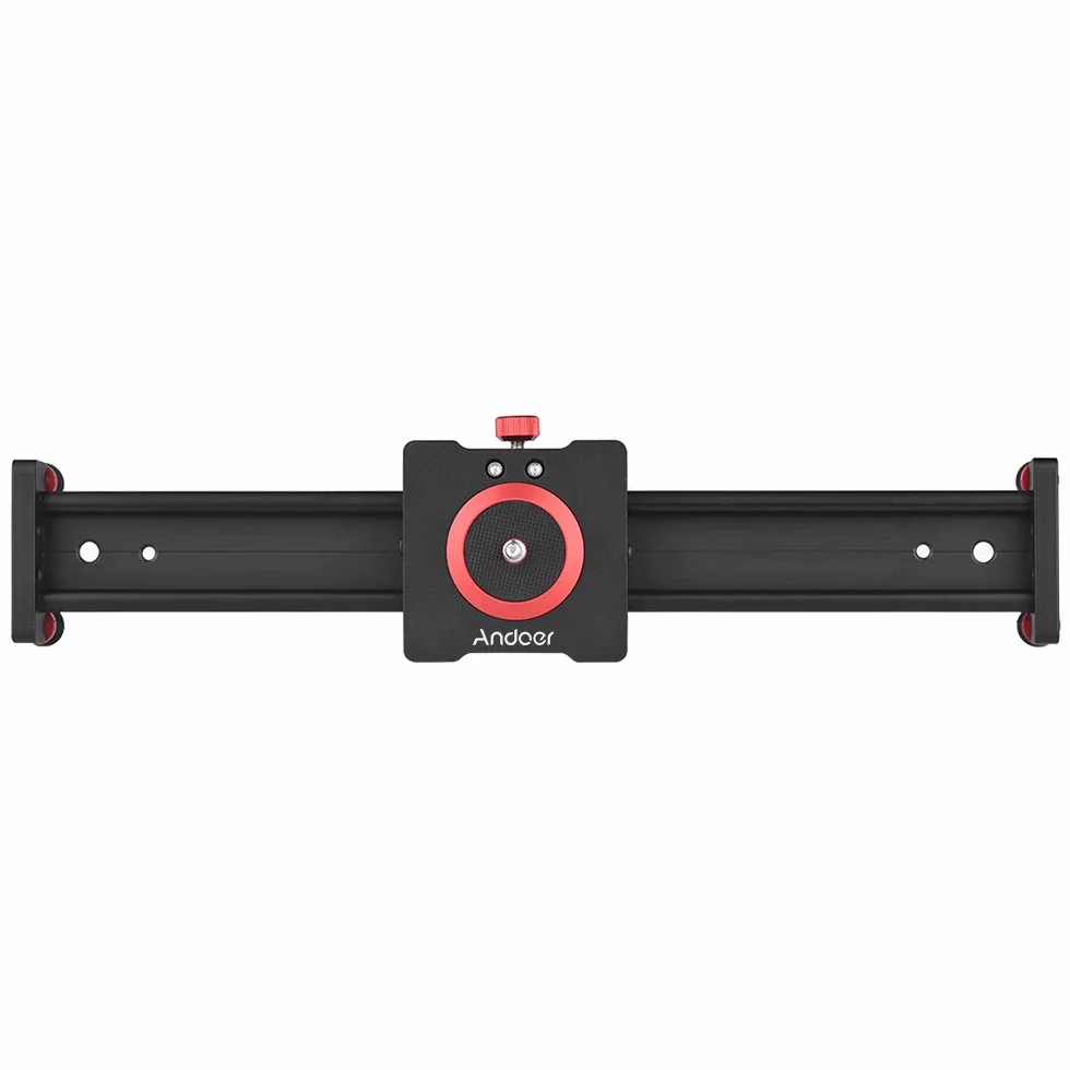 Andoer 50 cm/20 Pollici In Lega di Alluminio Telecamera Slider Video Stabilizzatore Rail per DSLR Camera Camcorder DV Film Fotografia, Caricare Fino a 11 Libbre