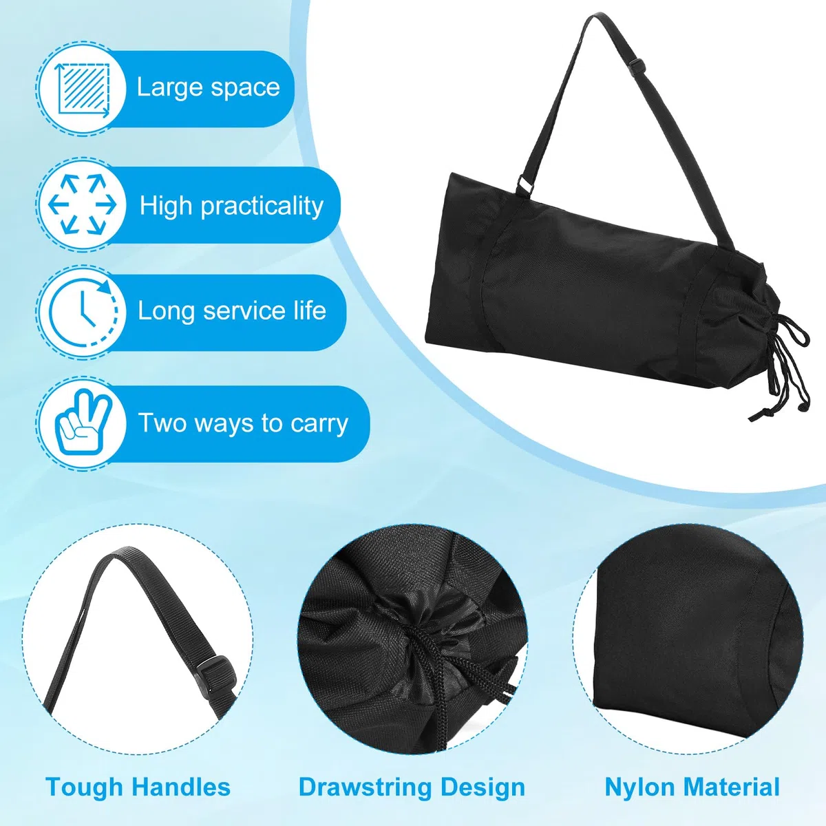PATIKIL 25.59"x12.6" Custodia per Treppiede, 1Pz Borsa per Treppiede Imbottita Nylon con Manici per Treppiedi per Stand di Luce Accessori Fotografici, Nero