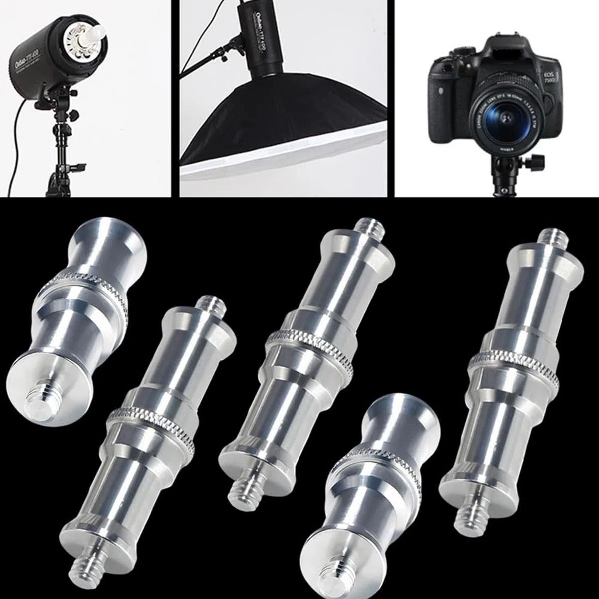 Vite Adattatore Piede Flash Studio, Spigot In Metallo Con Filettatura, Adattatore Piede Flash Studio, Spigot In Metallo Con Filettatura 1/4 3/8, Non Facile Da Arrugginire