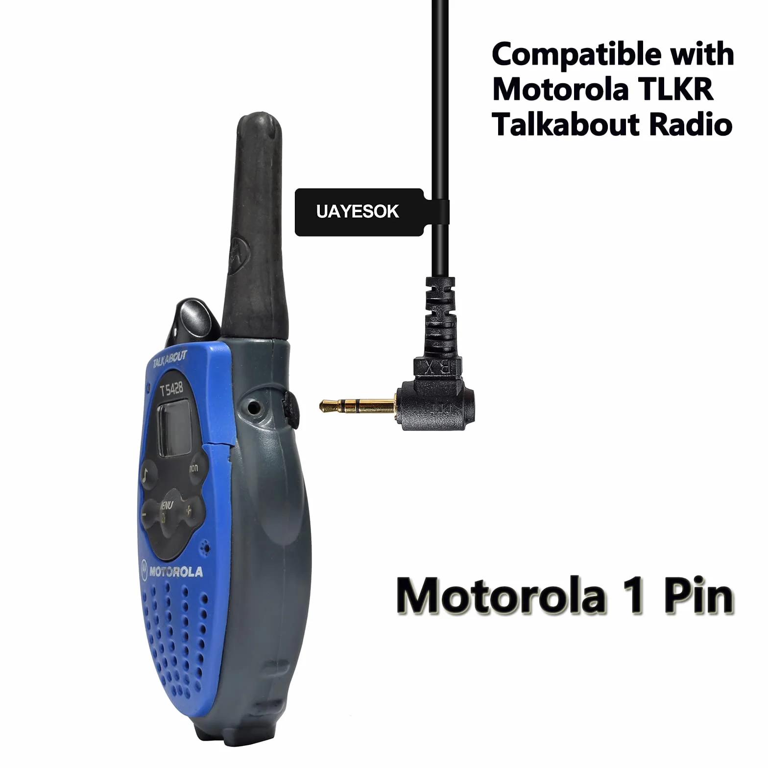 UAYESOK Walkie Talkie Auricolare 1 Pin, 2,5 mm Jack Radio Headset G Shape Sicurezza Auricolare per motorola Talkabout TLKR T92 H20 PMR446 T60 T80 T82 XT180 Radio bidirezionale con PTT Mic (2 pezzi)