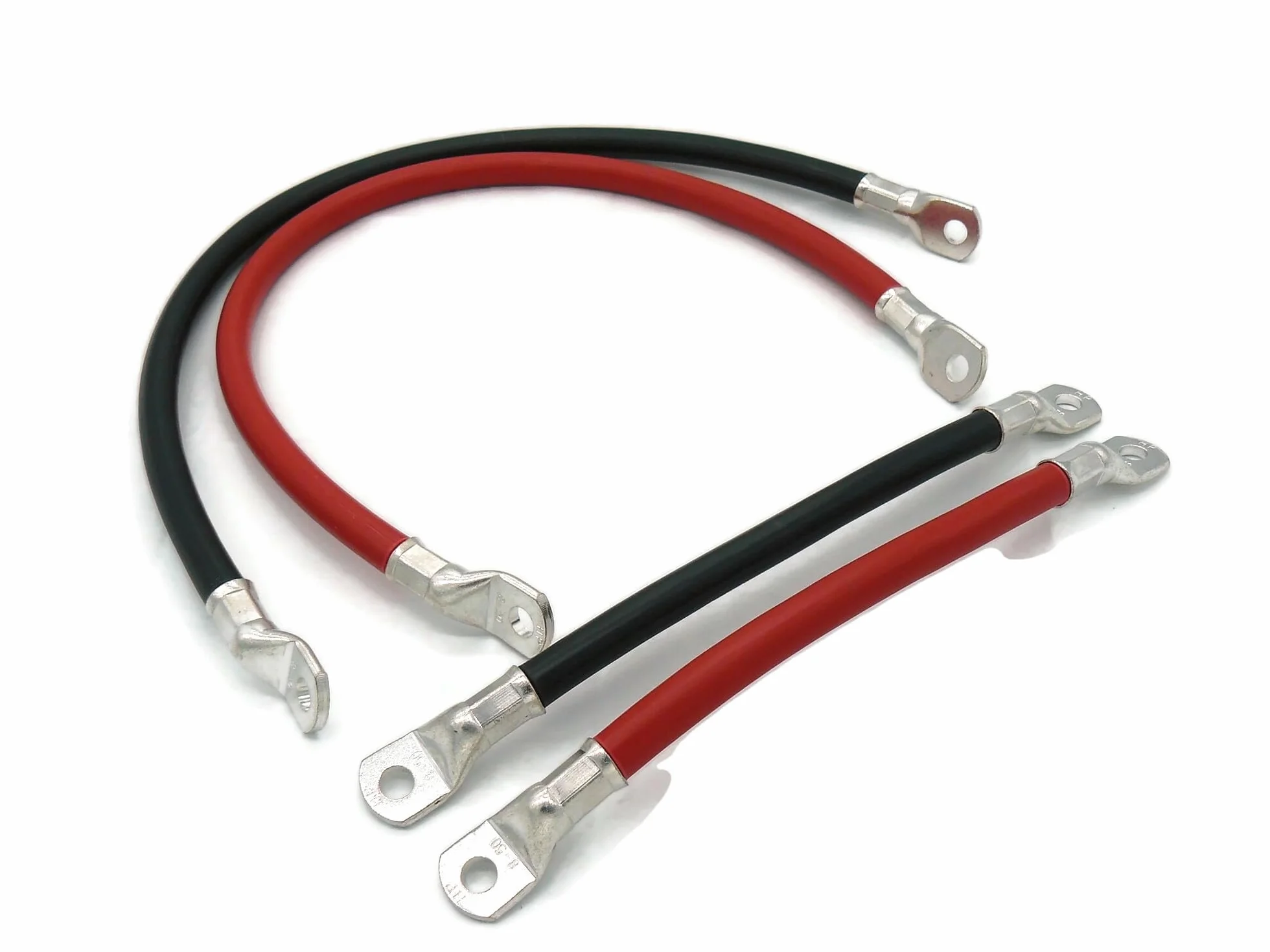 eXODA Set Cavi 50 mm² 50cm 20cm terminali M8 Rossi Neri Cavi di Alta qualità per Auto Barca Moto 99 9 Percent Rame per connessioni elettriche affidabili
