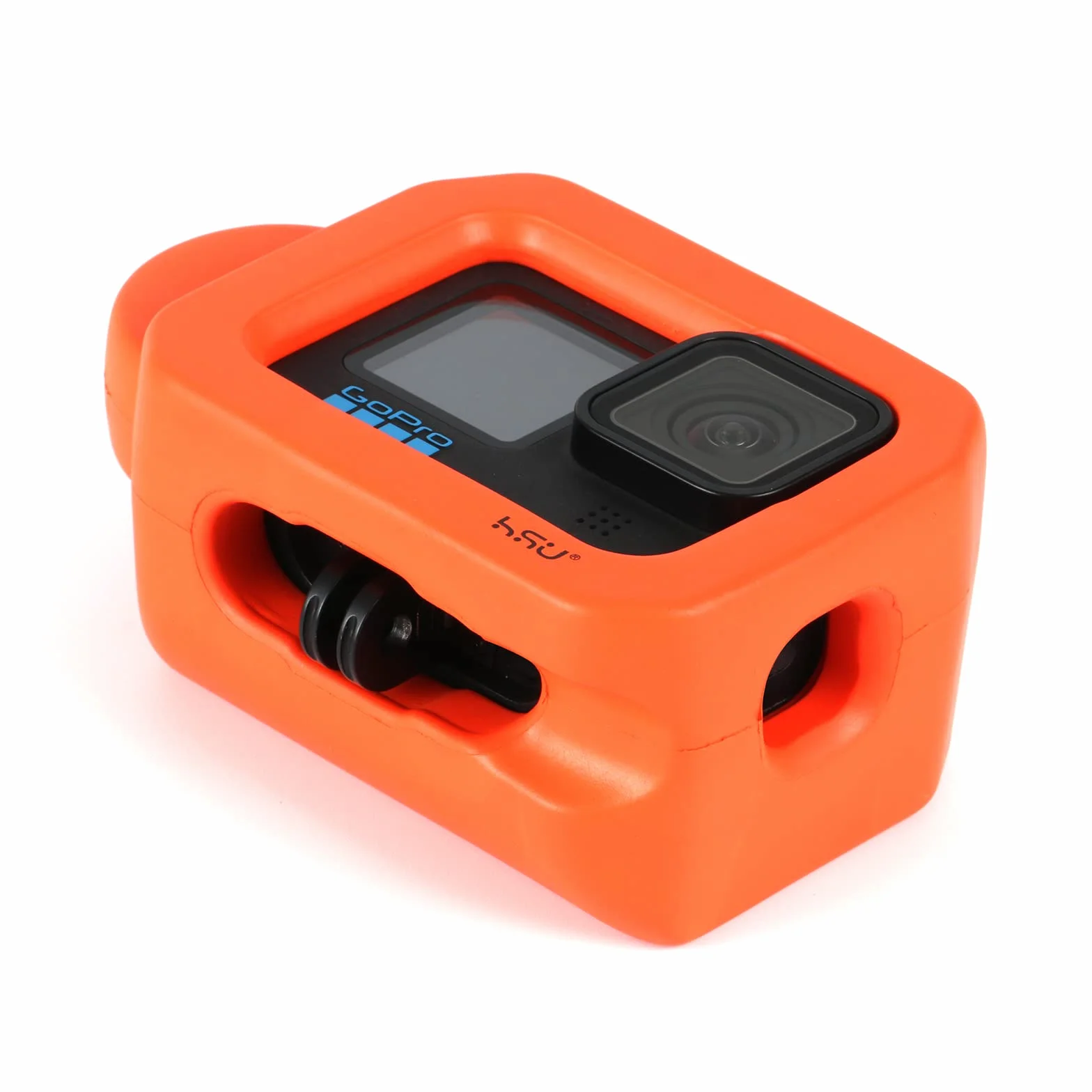 HSU Custodia Galleggiante per GoPro Hero 12/11/10/9, Accessorio per Custodia Galleggiante per Sport Acquatici Surf Nuoto Immersioni (Arancione)