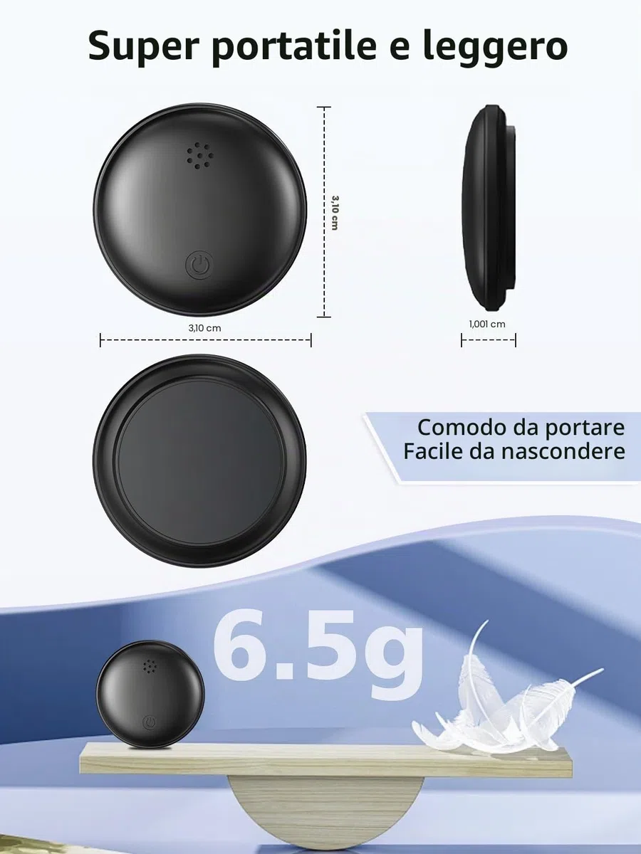 GPS Tracker per Auto, Magnetico Localizzatori GPS Compatibile con iOS e Android, Tracciamento Globale in Tempo Reale, Impermeabile IP67, Batteria Sostituibile,per Auto/Moto/Chiavi/Animale Domestico
