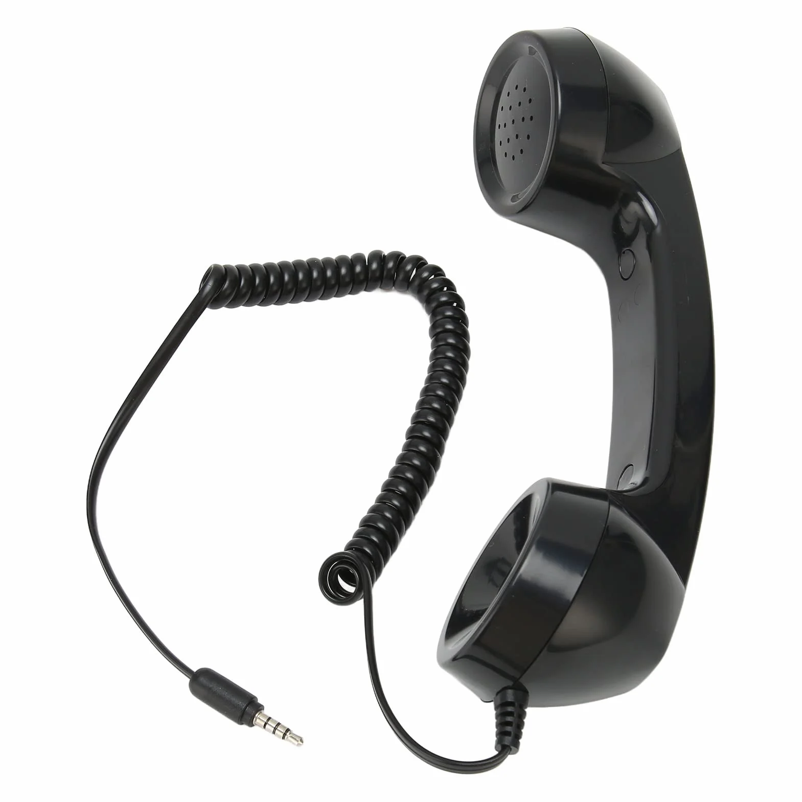 Microtelefono retrò, Ricevitore Telefonico retrò Sostitutivo, Ricevitore per Telefono Cellulare Portatile Universale per Smartphone, Computer con Jack per Cuffie da 3,5 Mm (Nero)