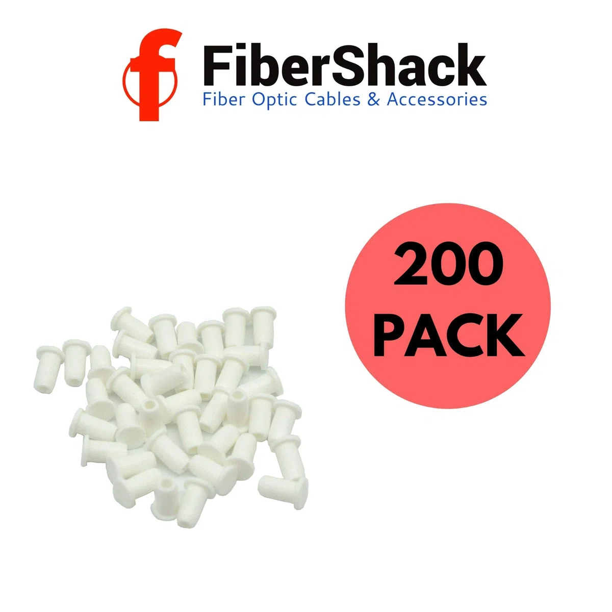 Fibershack - LC Fiber Optic Dust Caps. 200 x 1.25mm LC Fiber Dust Caps in a Snap Lock Case for LCUPC Optical Cables and End Faces