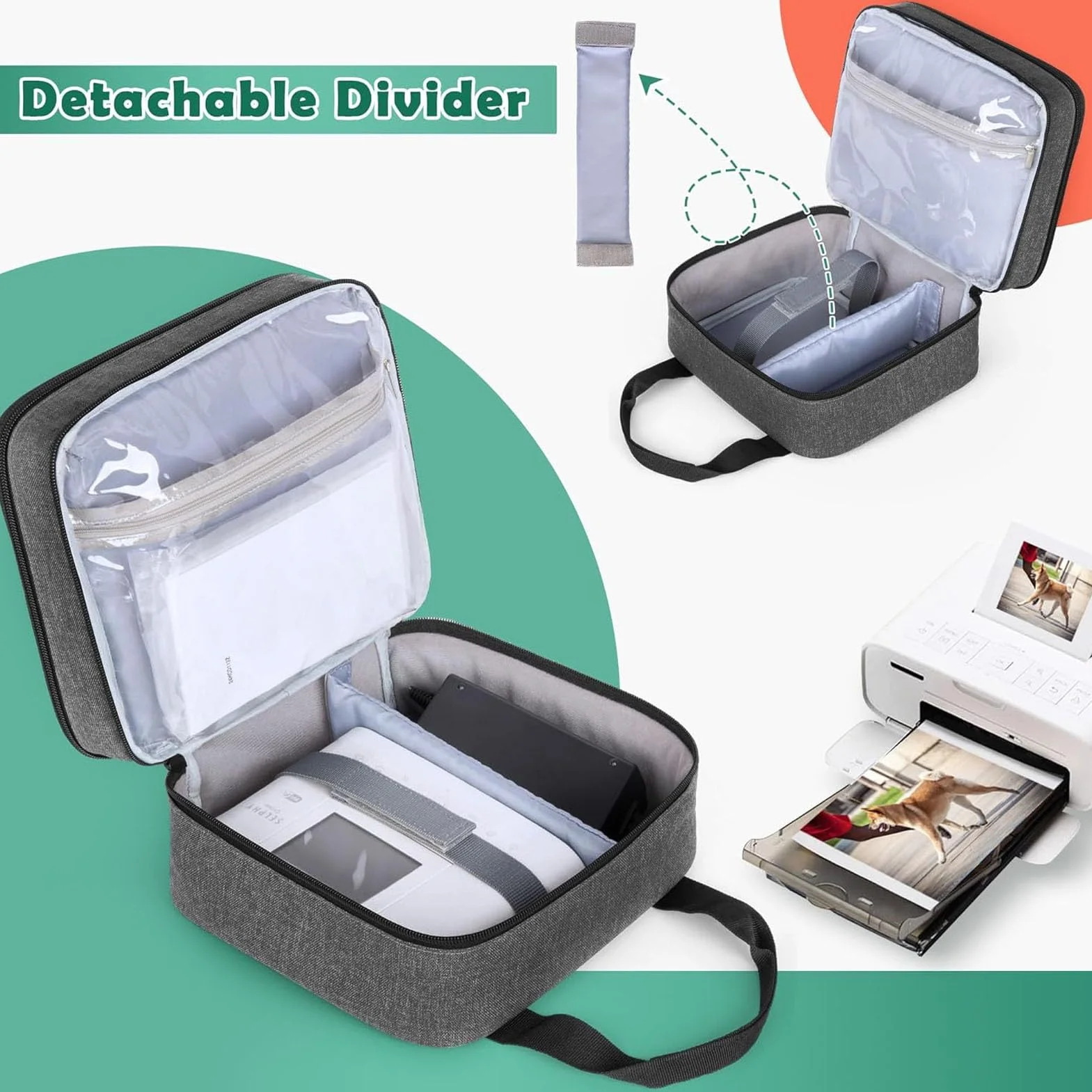 Stampante Fotografica Bag Adatta per Selphy CP1500 CP1300 CP1200 Polyester Photo Stampante con Tasche