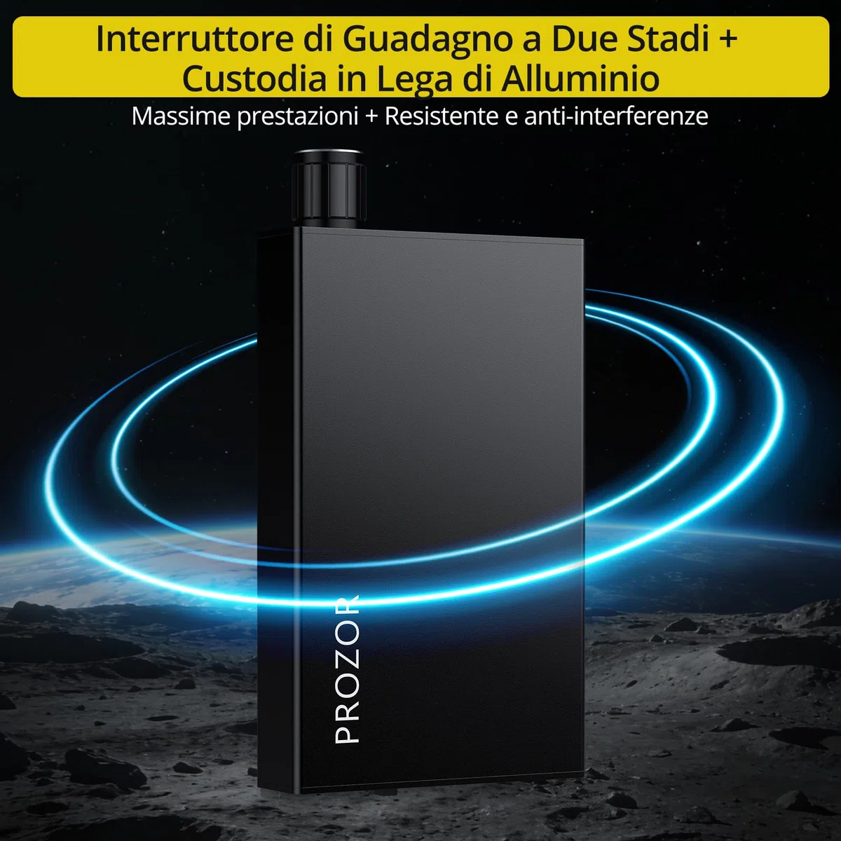 PROZOR HiFi Amplificatore per Cuffie da 16-300Ω Portatile, con Interruttore Gain, Amplificatore per Cuffie da 3,5 mm Ricaricabile USB-C AMP Design in Alluminio Compatibile con Smartphone, PC, MP3/4