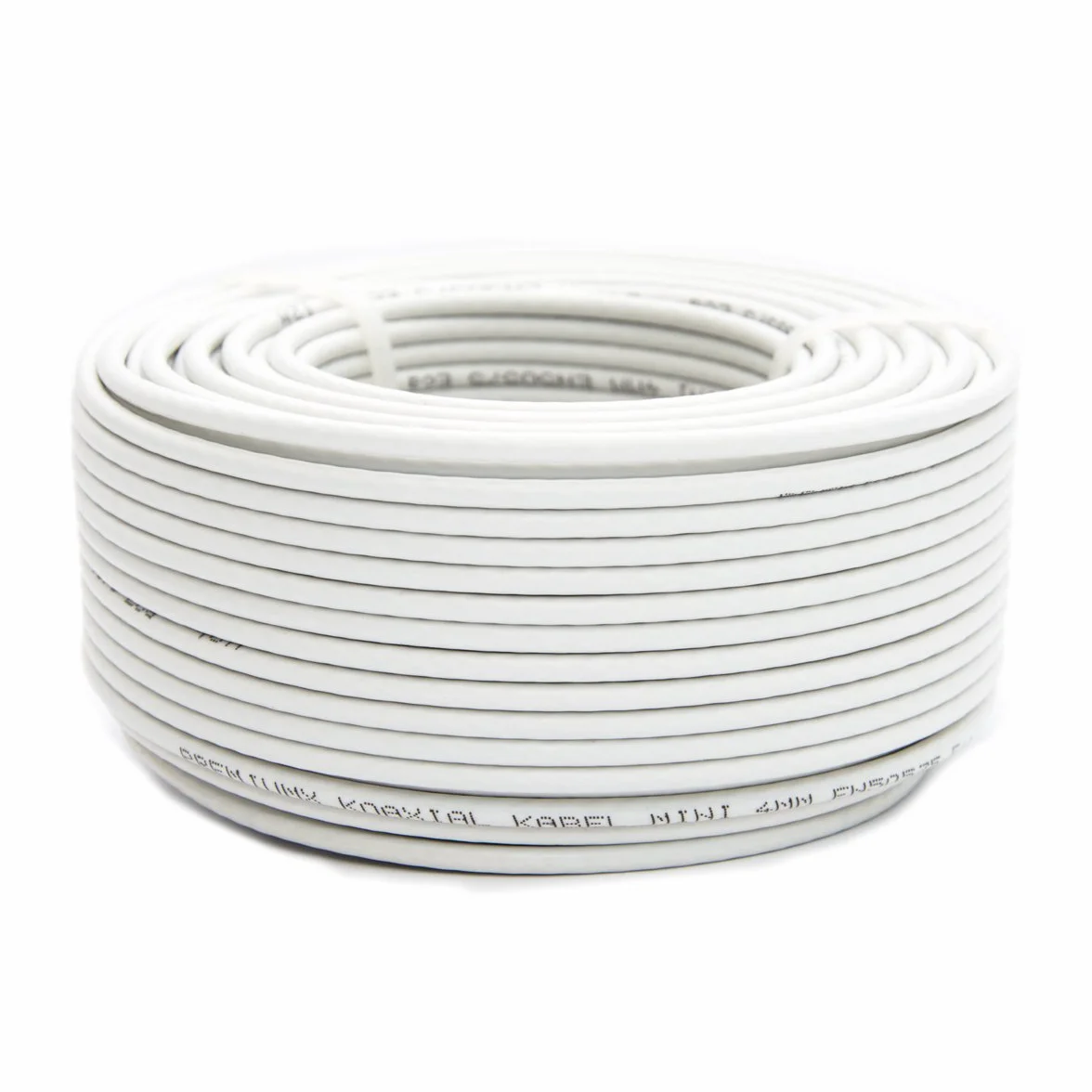 Premium X cavo satellitare mini coassiale da 50m in bianco - Extra sottile con Ø di 4mm - Doppia schermatura per sat | cavo | DVB-T - Supporta Ultra HD 4K e 3D