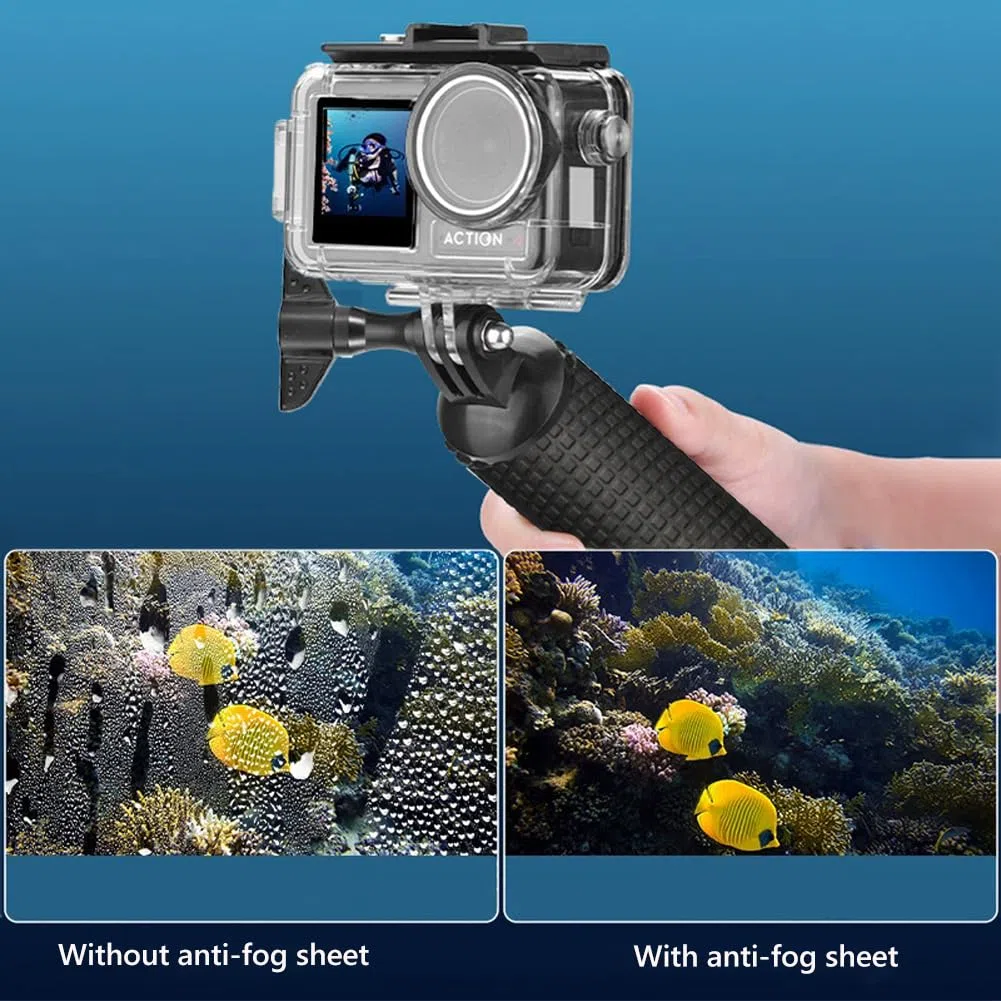 Custodia impermeabile compatibile con DJI Osmo Action 6 + manico galleggiante + 6 inserti anti-appannamento + clip di montaggio rapido