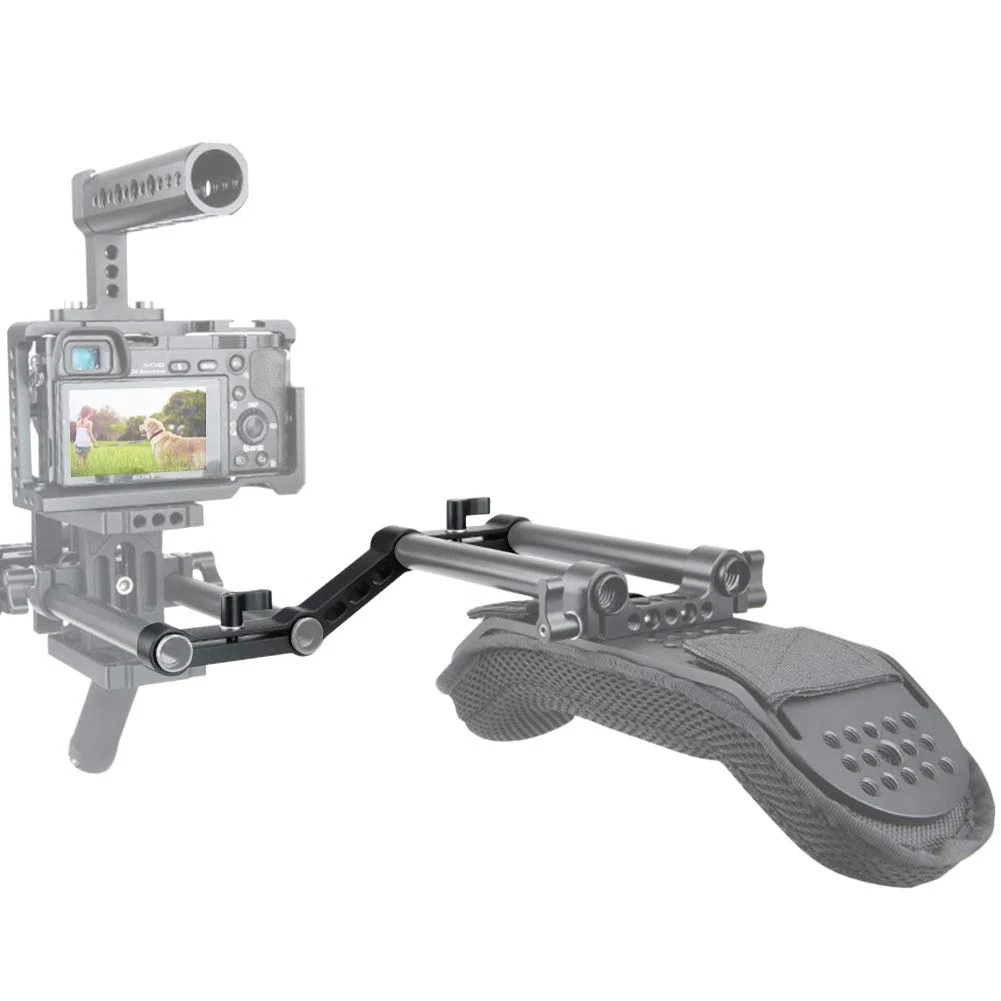 NICEYRIG DSLR Spalla Rig15mm Rail Clamp Z-shape Railblock per sistema di supporto asta 15mm