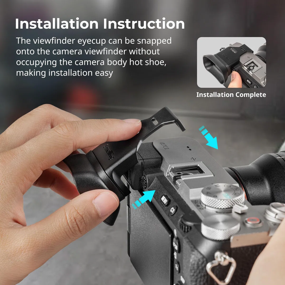 SMALLRIG A7CII A7CR Oculare per Mirino della Fotocamera, Oculare per Mirino con Piccolo Cordino, Materiale in Silicone Morbido, Migliora la Stabilità di Ripresa, per Sony Alpha 7C II/Alpha 7CR - 4819