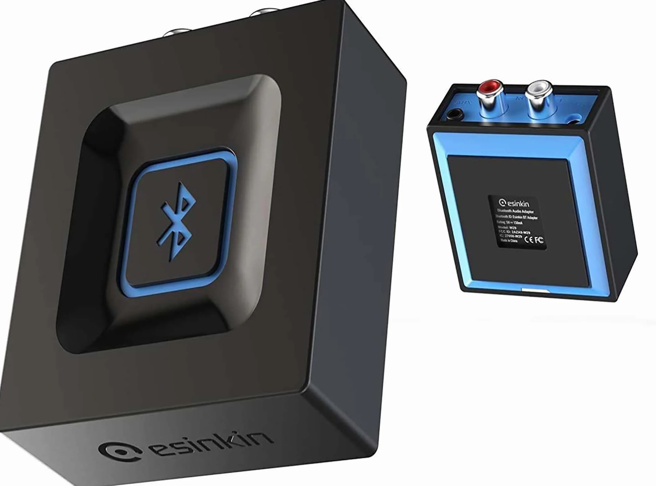 esinkin Ricevitore Audio Bluetooth Wireless, Adattatore Bluetooth può funzionare con PC/Mac/Smartphone/Tablet/Ricevitore AV, Uscite Audio 3.5 mm e RCA alle Casse Altoparlanti, ‎Pulsante One-Push