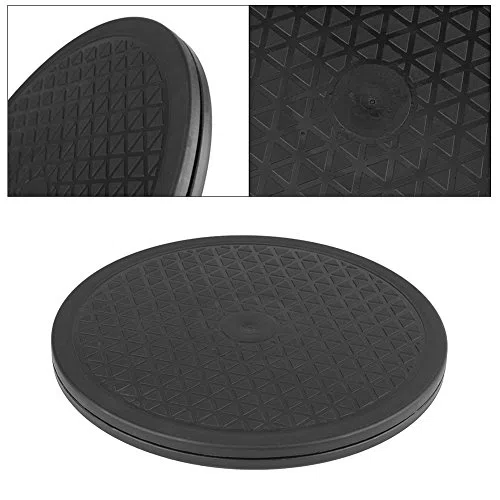 Estink Piattaforma Girevole per TV, 25cm carico 50kg Disco Girevole Universale a 360 Gradi, Piattaforma Rotante per Torte, Monitor, TV, Altoparlanti, Nero