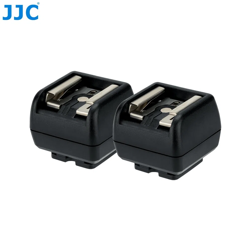 JJC Compatibile con flash da studio su scarpe standard ISO o Multi Interface Shoe, adattatore flash con presa Sync (2 pezzi)