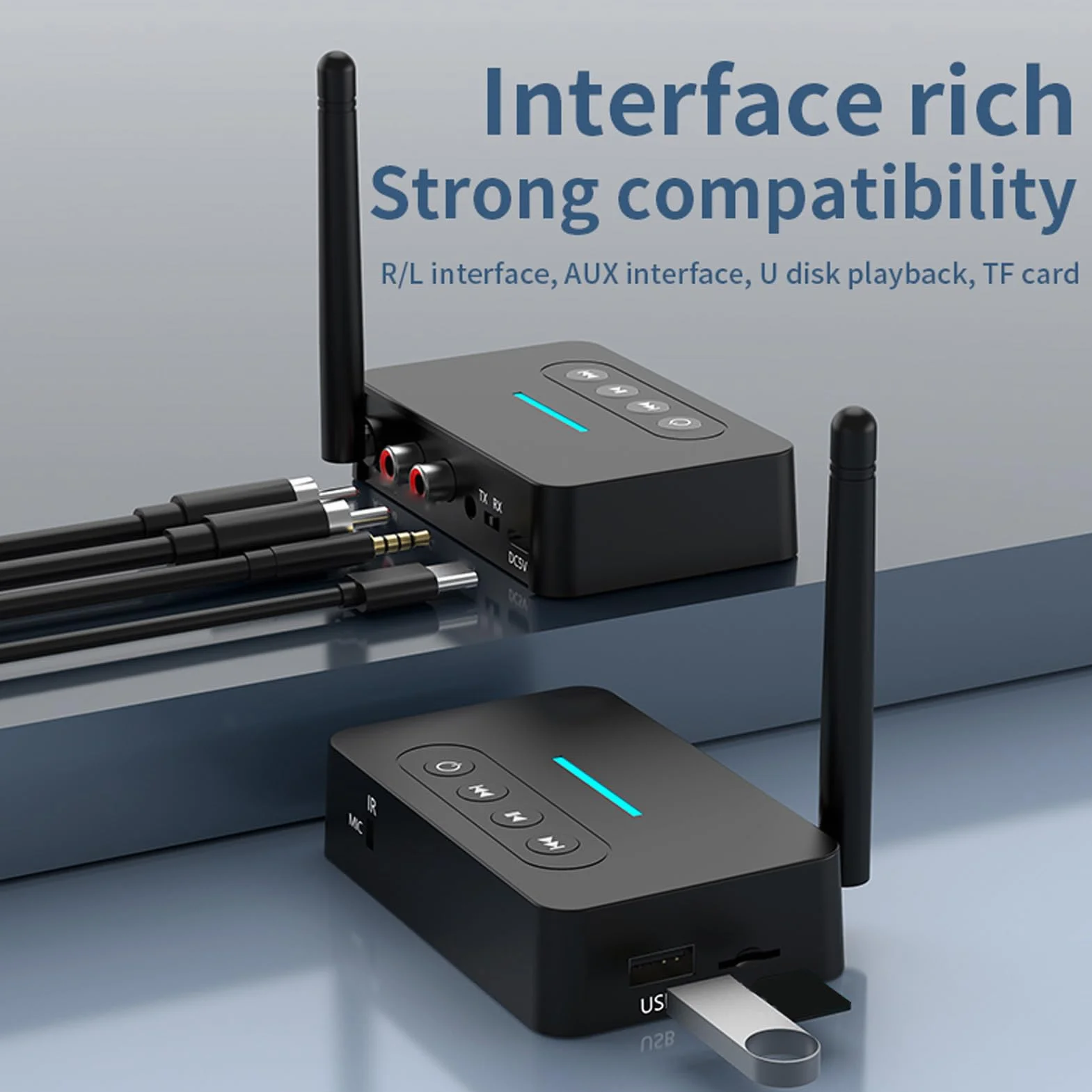 Trasmettitore Ricevitore Audio Bluetooth 5.1, Adattatore Audio HiFi Bluetooth 2 in 1 con Ottico AUX, Funzione NFC, per Audio Domestico e Stereo per Auto, con