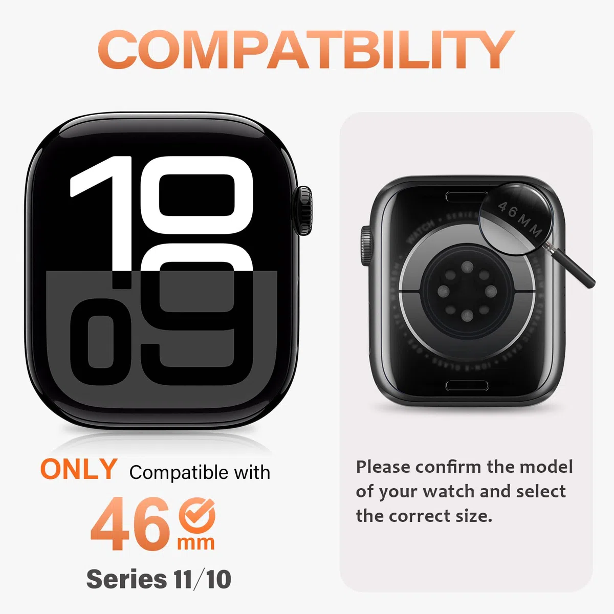 Amizee Metallo Cover Compatibile con Apple Watch Serie 11/10 46mm con Indietro Coprire, Rugged Protezione Paraurti Anti-Graffio Custodia Protettiva per iWatch 46mm, Graphite