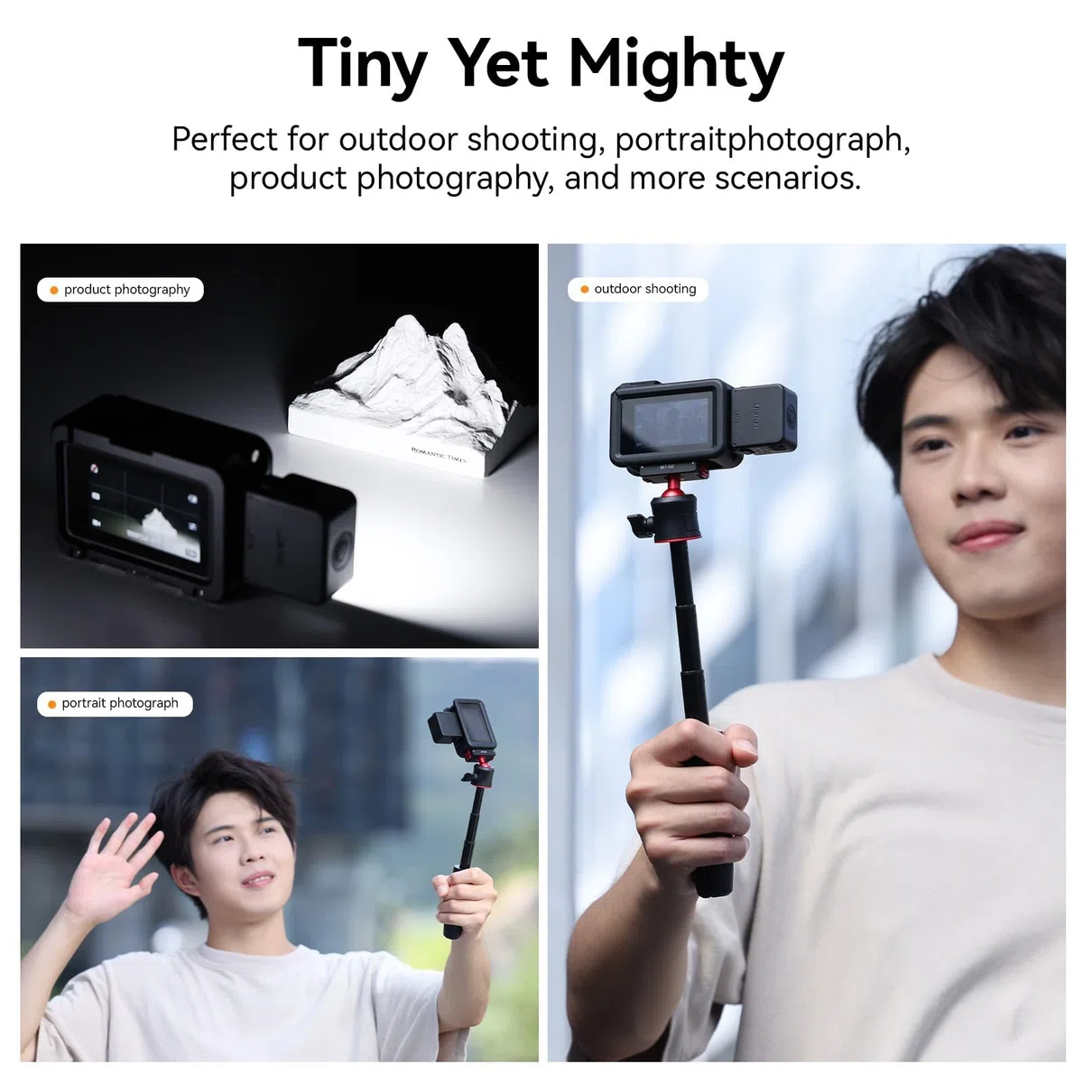 ULANZI LM18 Vlogging Light Mini LED Action Camera Video Luce Fotografia Magnetica Illuminazione per DJI Osmo Action 3/4/5 Pro Camera Cage Accessori