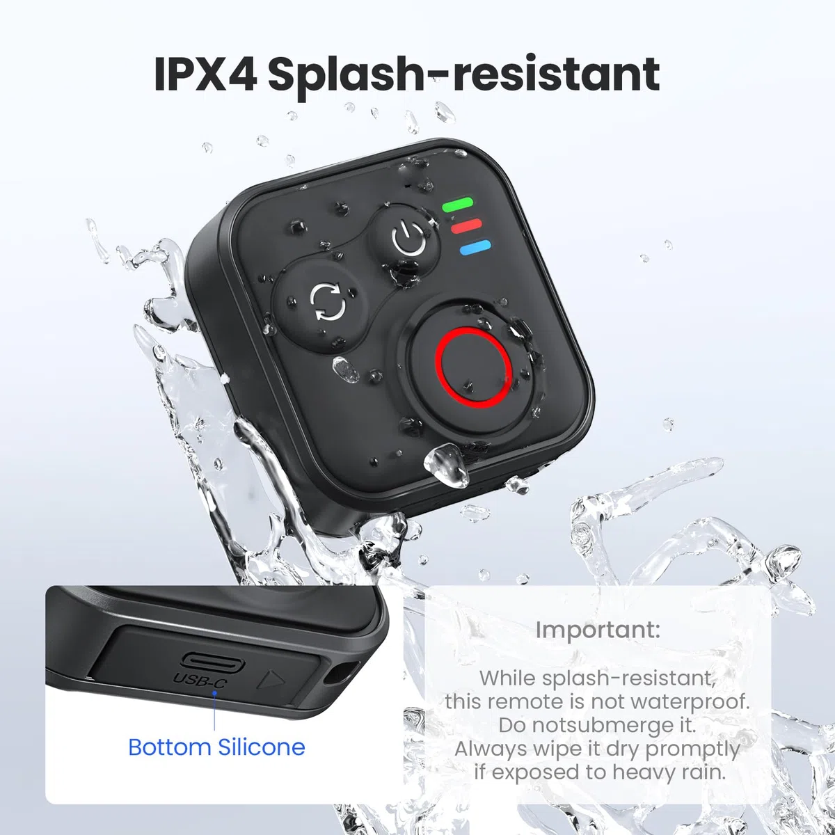 Telecomando Bluetooth per DJI Osmo Action 6/5 Pro/4/360/Insta360 Go Ultra/X5/X4 Air/X4/X3/Ace Pro 2/Ace Pro/GO3S/GO3/GoPro Max 2/Hero 13/12/11/IOS/Android Accessori 50 m Portata 96h Ricarica rapida