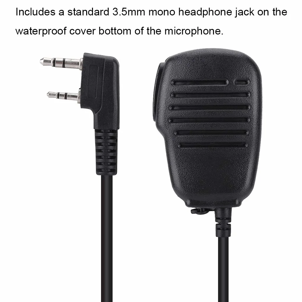Microfono Altoparlante Walkie Talkie, Impermeabile Mini Altoparlante PTT palmare 2 Vie Mini Altoparlante Radio Esterna per UV5R 888S / /TYT