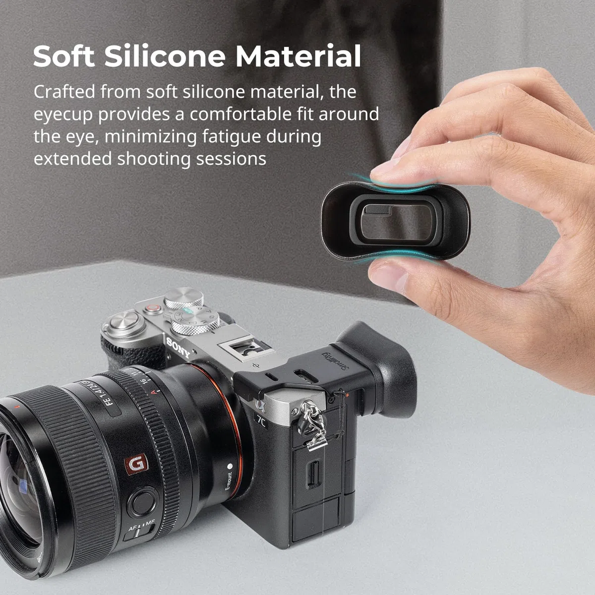 SMALLRIG A7CII A7CR Oculare per Mirino della Fotocamera, Oculare per Mirino con Piccolo Cordino, Materiale in Silicone Morbido, Migliora la Stabilità di Ripresa, per Sony Alpha 7C II/Alpha 7CR - 4819