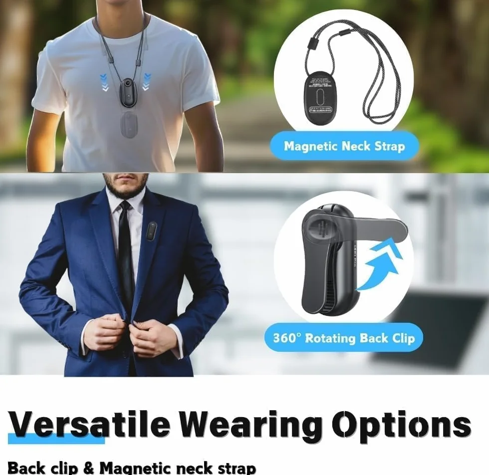 Mini Action Cam 4K Body Cam impermeabile indossabile 4K Portatile Videocamera con Rotazione Clip 360 Cam Telecamera POV Magnetica per ciclismo moto passeggiate clip animali domestici vlogging ciclismo